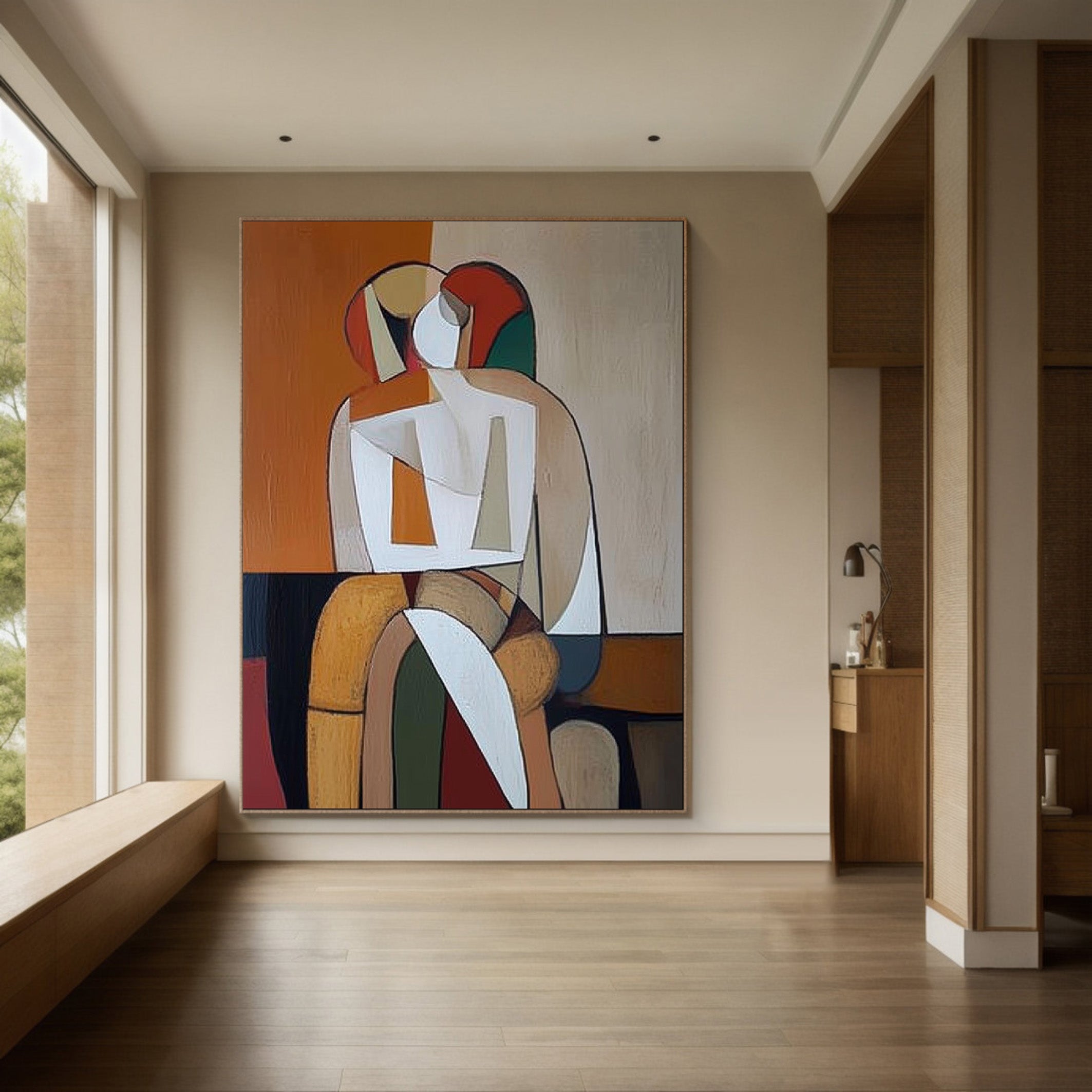 Contemporary Figurative Art, Bold Lines and Contrasting Shape #BGA 179