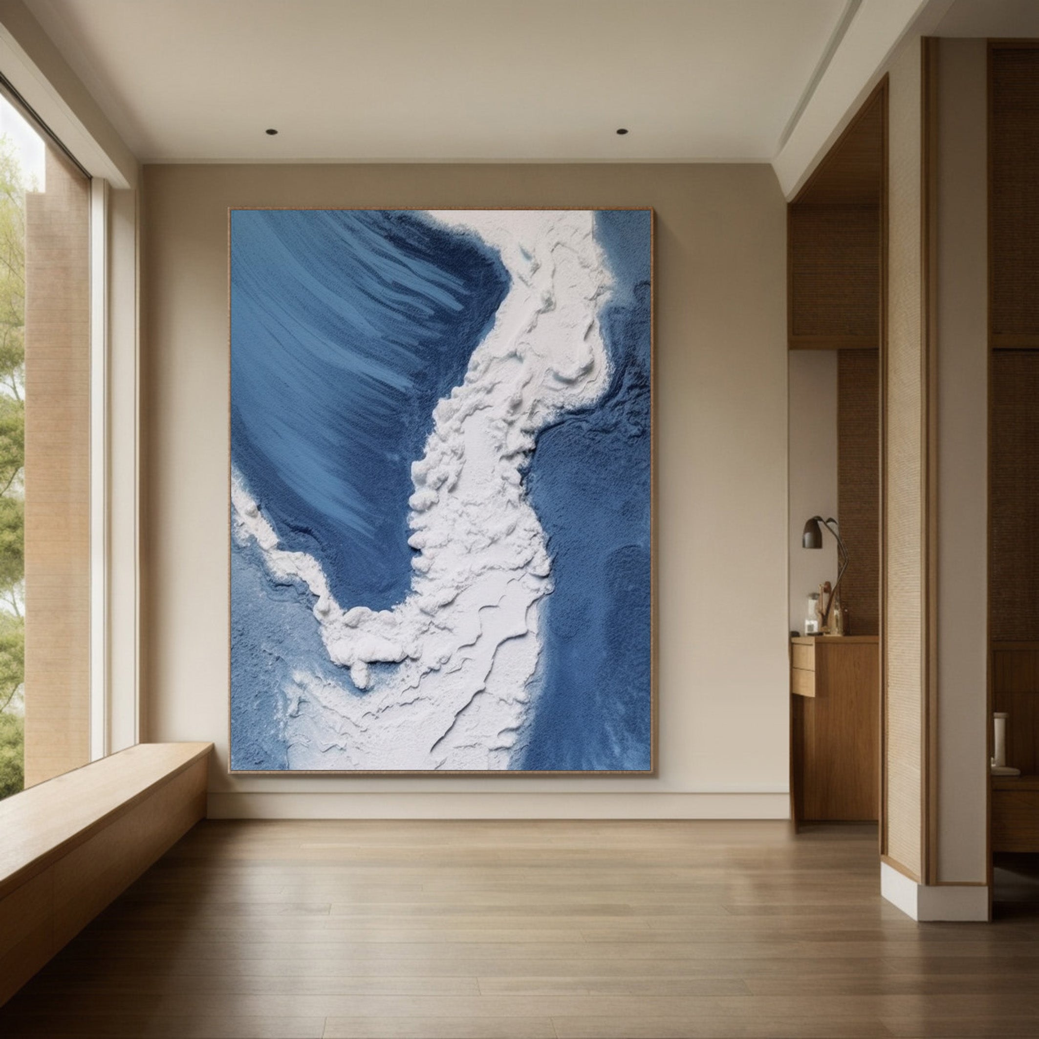 Textured Aerial Ocean Wall Art, Serene Yet Powerful Design #BGA 166