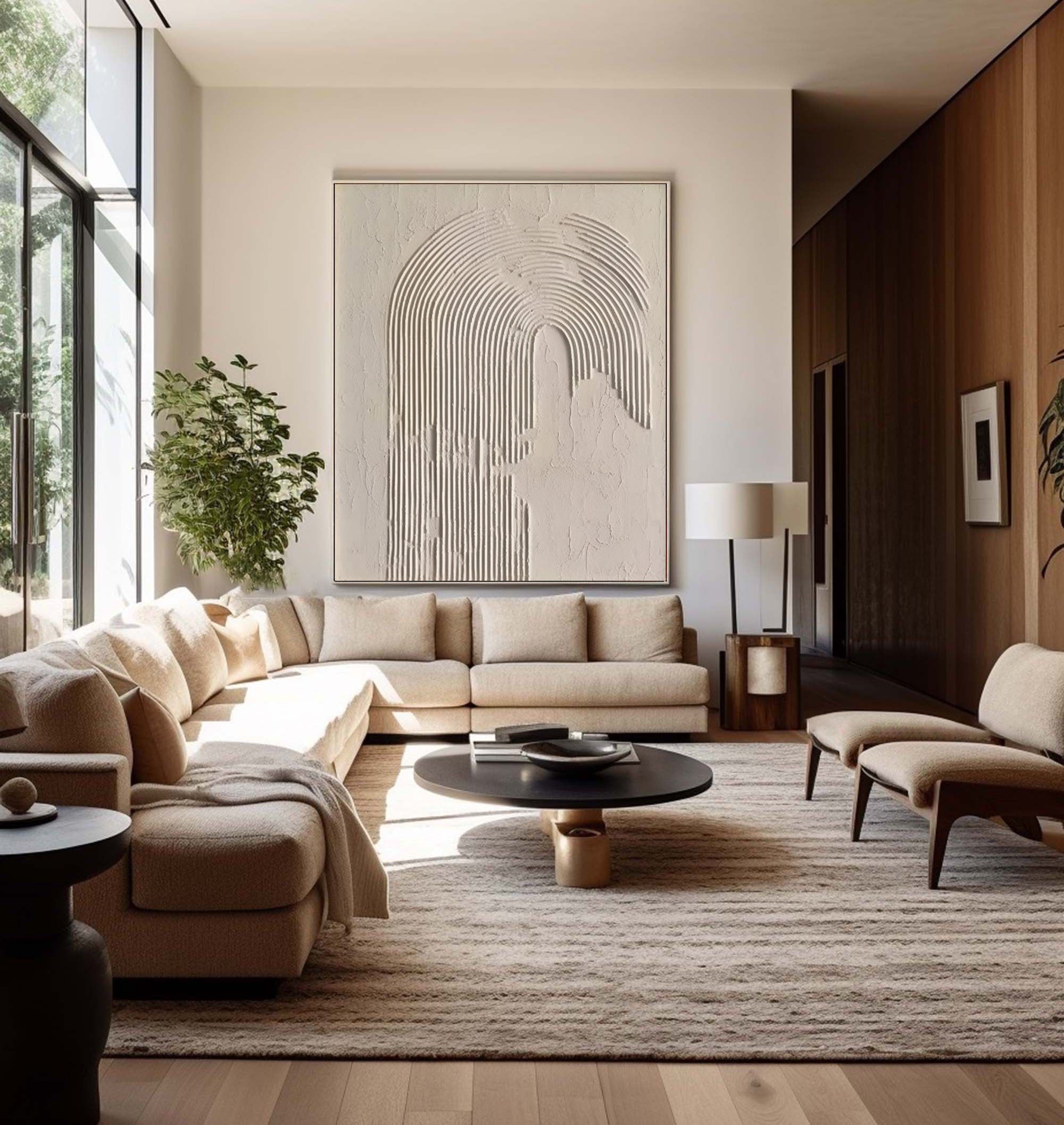 Beige & Brown Abstract Painting #LL 019