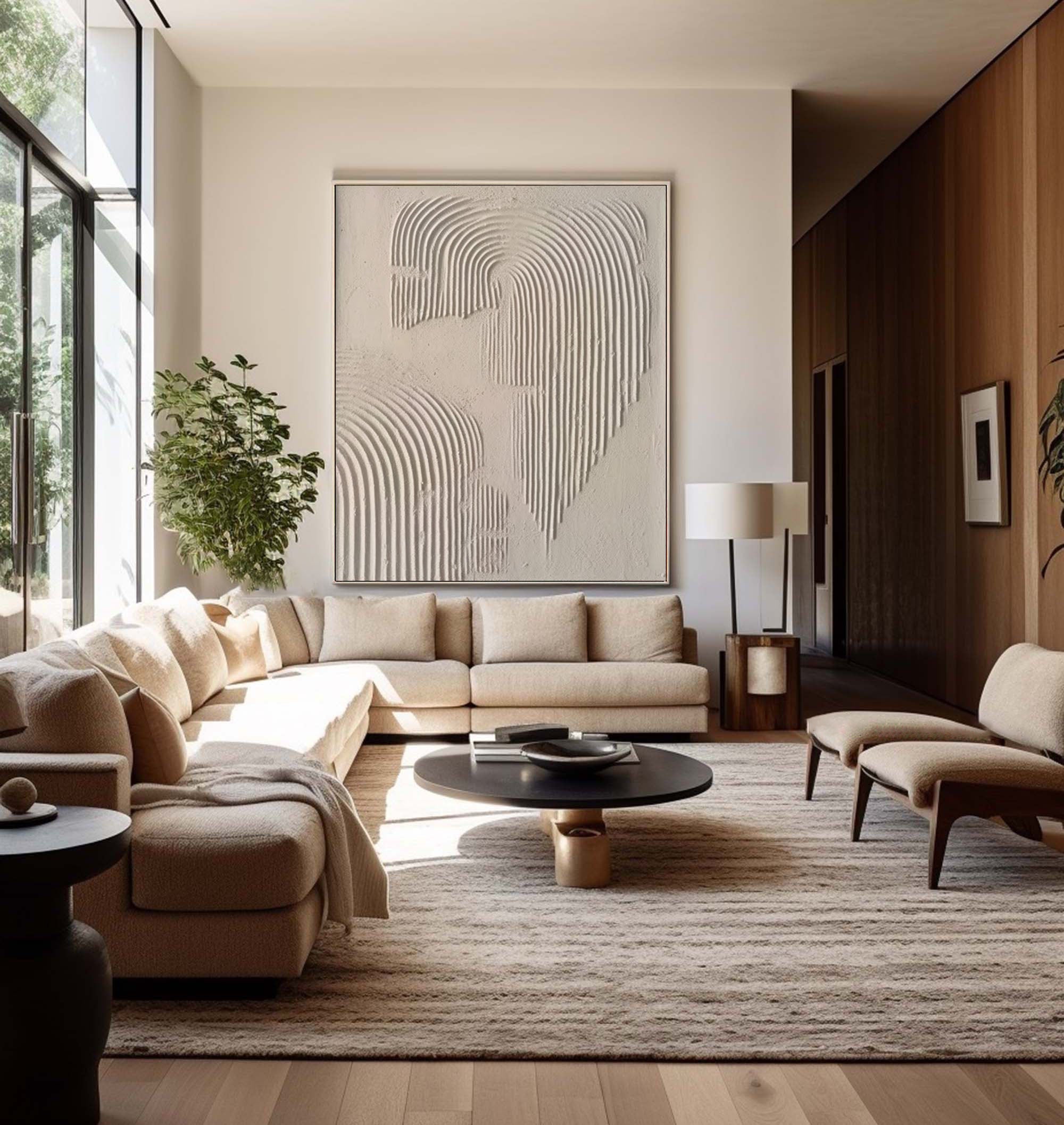 Beige & Brown Abstract Painting #LL 016