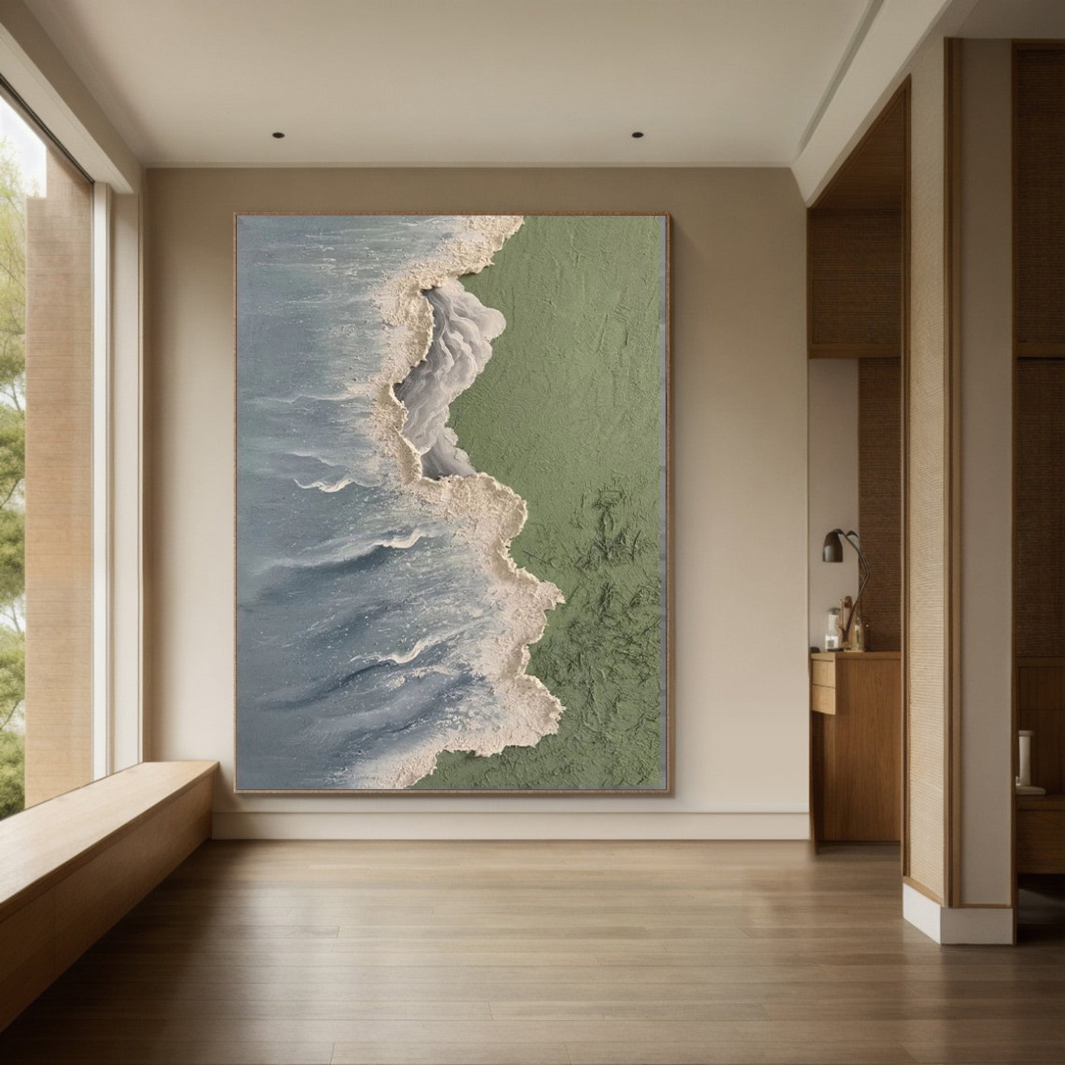 Modern 3D Texture Wall Painting, Calming Coastal View #BGA 163