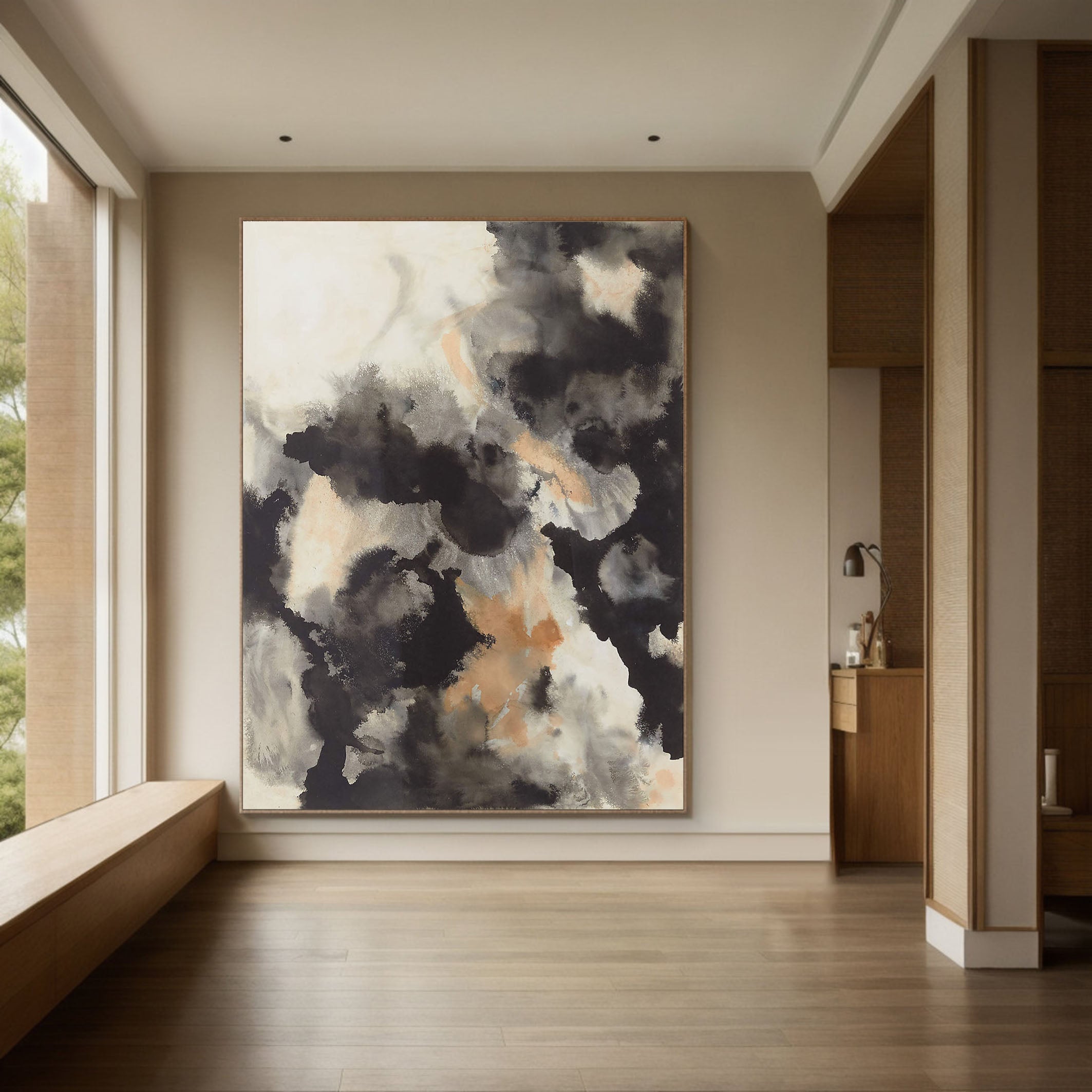 Earth Tones Dynamic Abstract Wall Painting, Contemporary Art #BGA 052