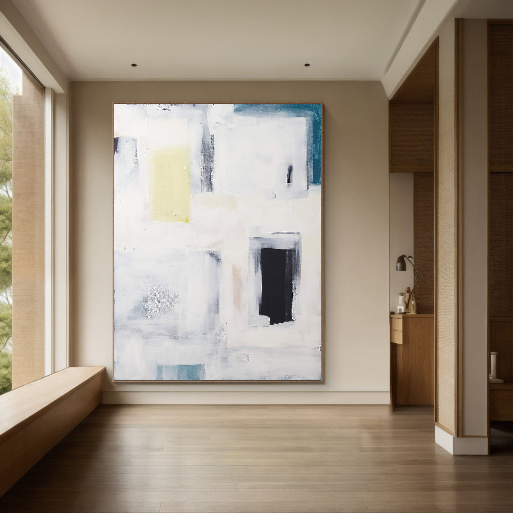 Minimalist Abstract Art With Geometric Shapes, Muted Colors #BGA 044