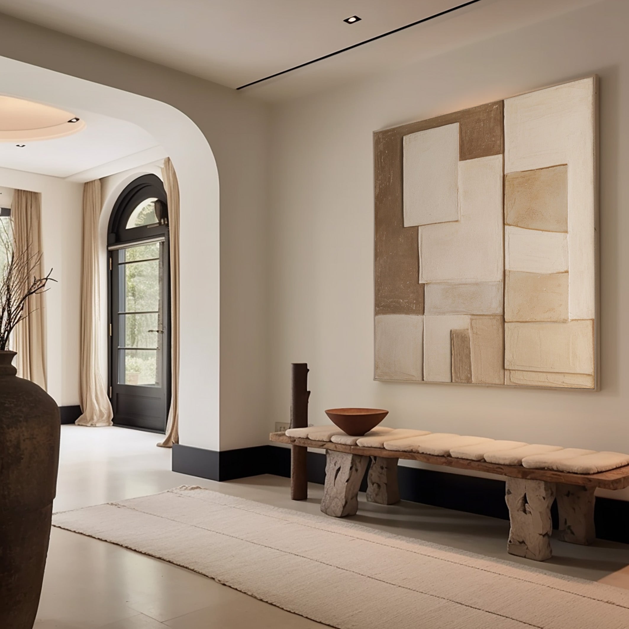 Wabi Sabi Neutral Canvas with Subtle Overlap for Modern Home #BGA 205