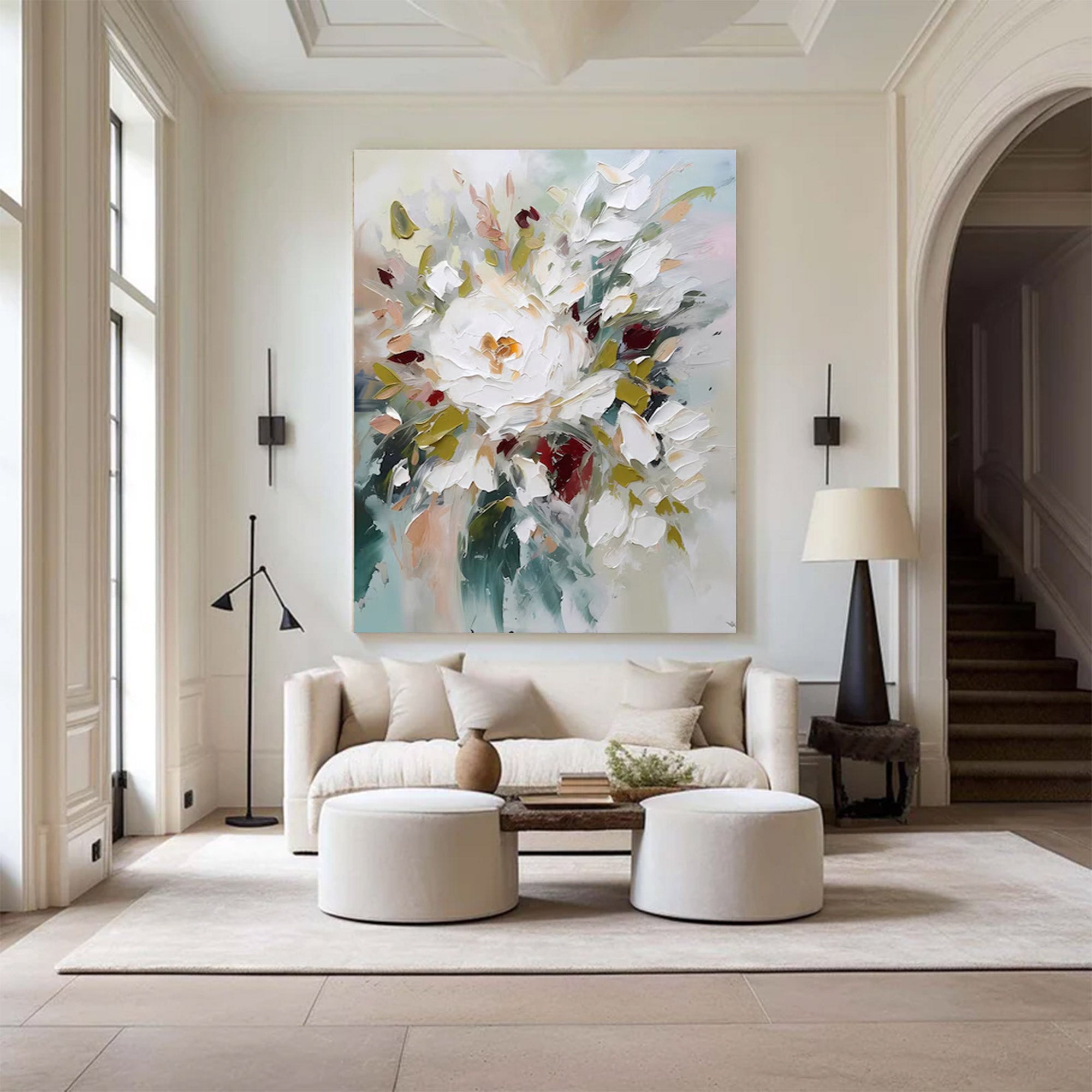Abstract Large Floral Impasto Art | ArtvistaGallery #WG 105