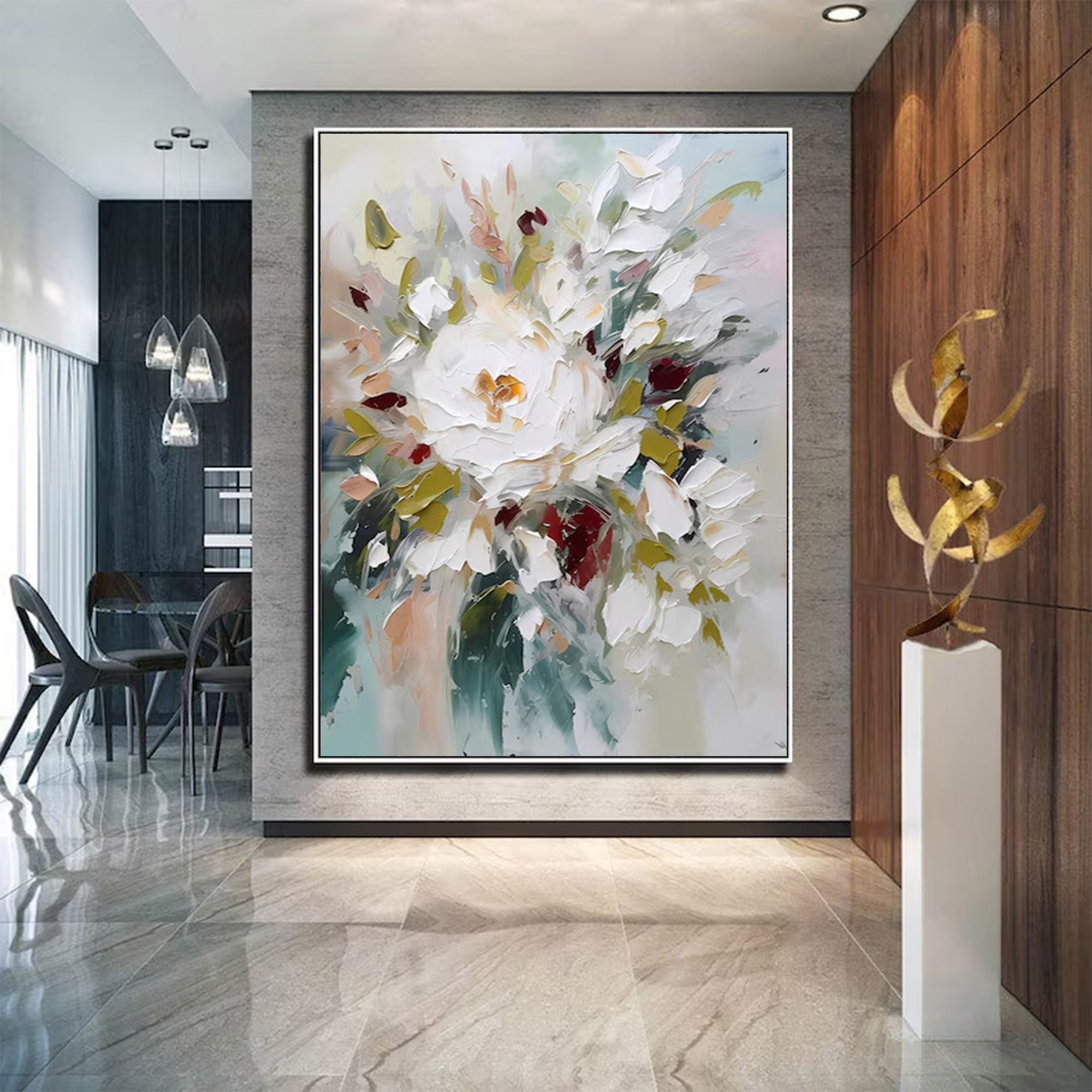 Abstract Large Floral Impasto Art | ArtvistaGallery #WG 105