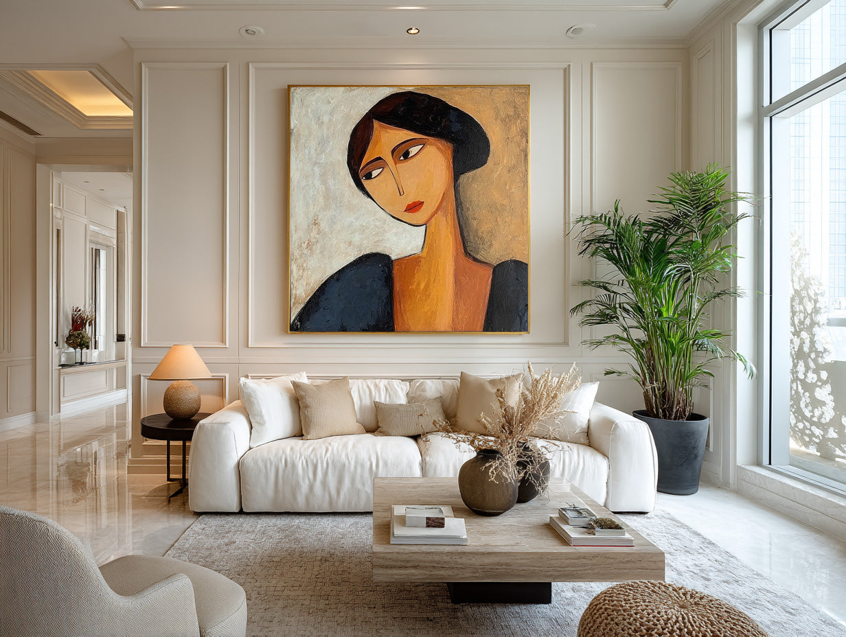Contemporary Woman Portrait Original Oil Painting on Canvas #WG 087