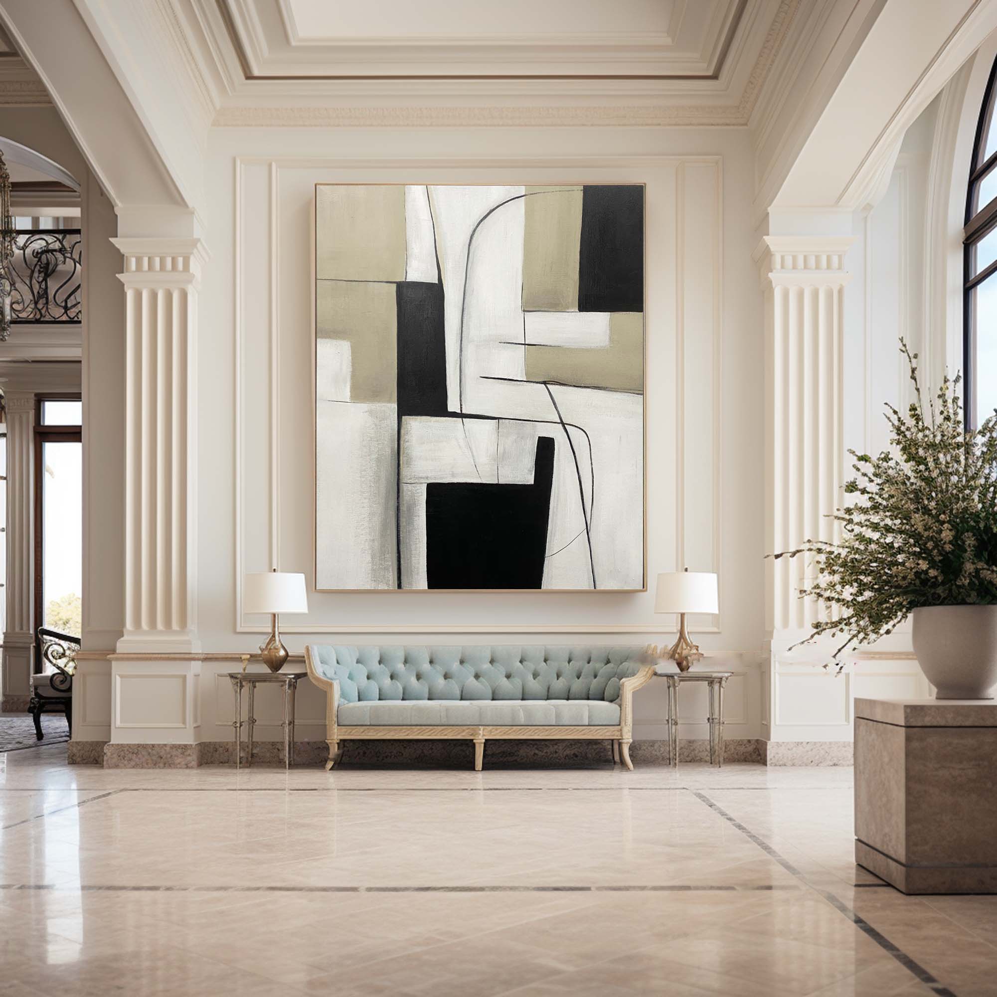 Modern Black and White Wall Art For Home Decor #BWA 005