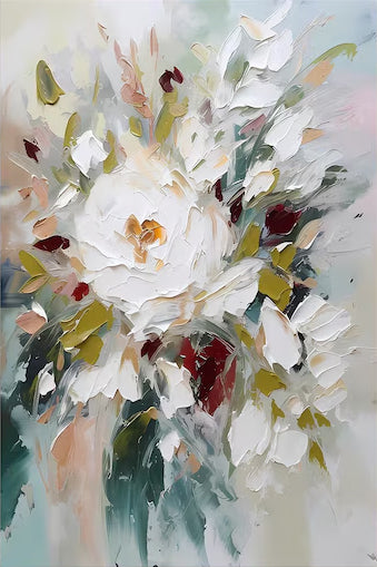 Abstract Large Floral Impasto Art | ArtvistaGallery  #WG 105