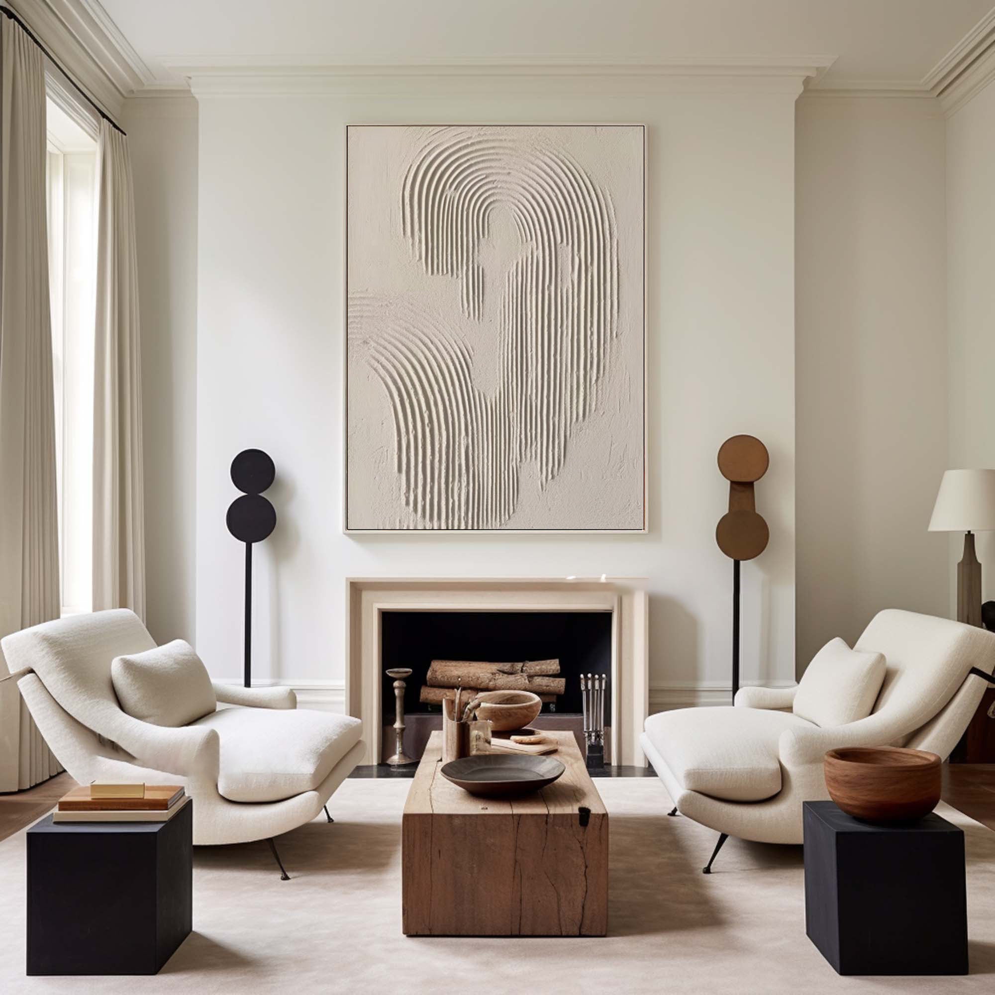 Beige & Brown Abstract Painting #CXA 010