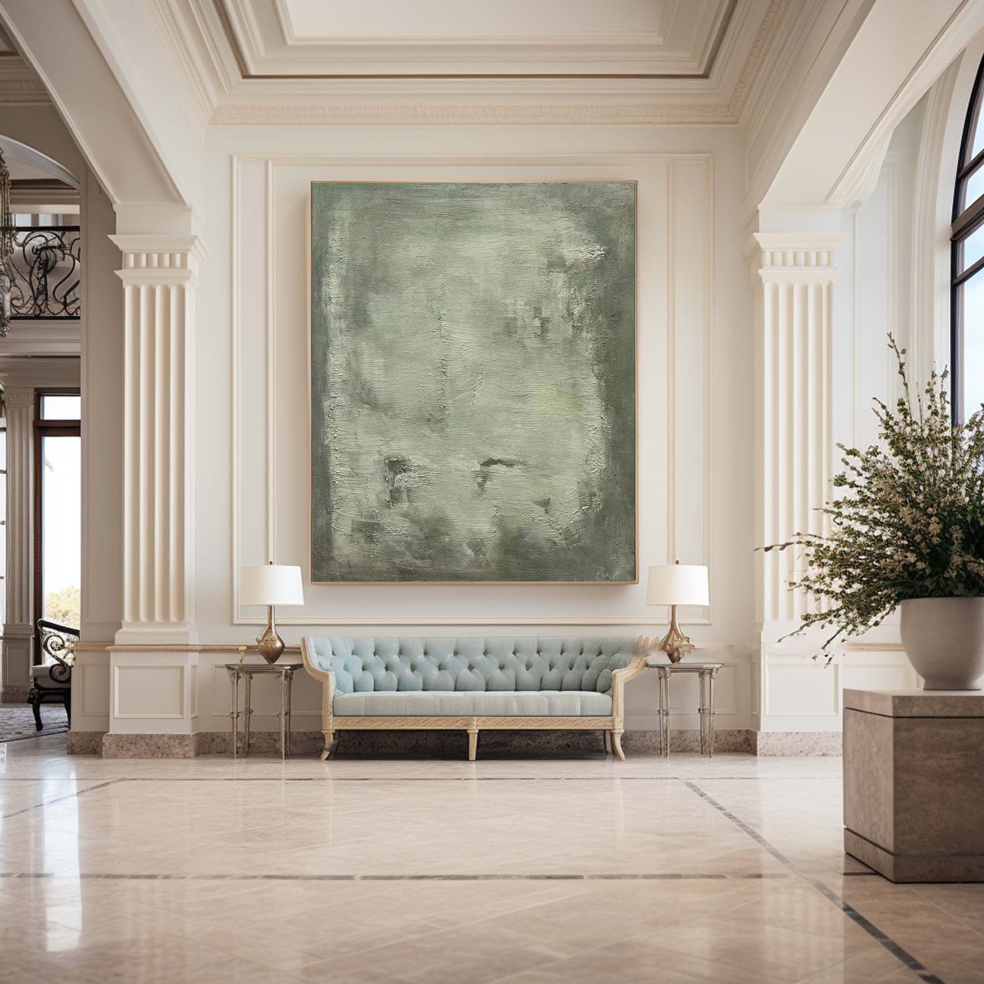 Green Minimalist Painting Modern Wall Art #BGA 004