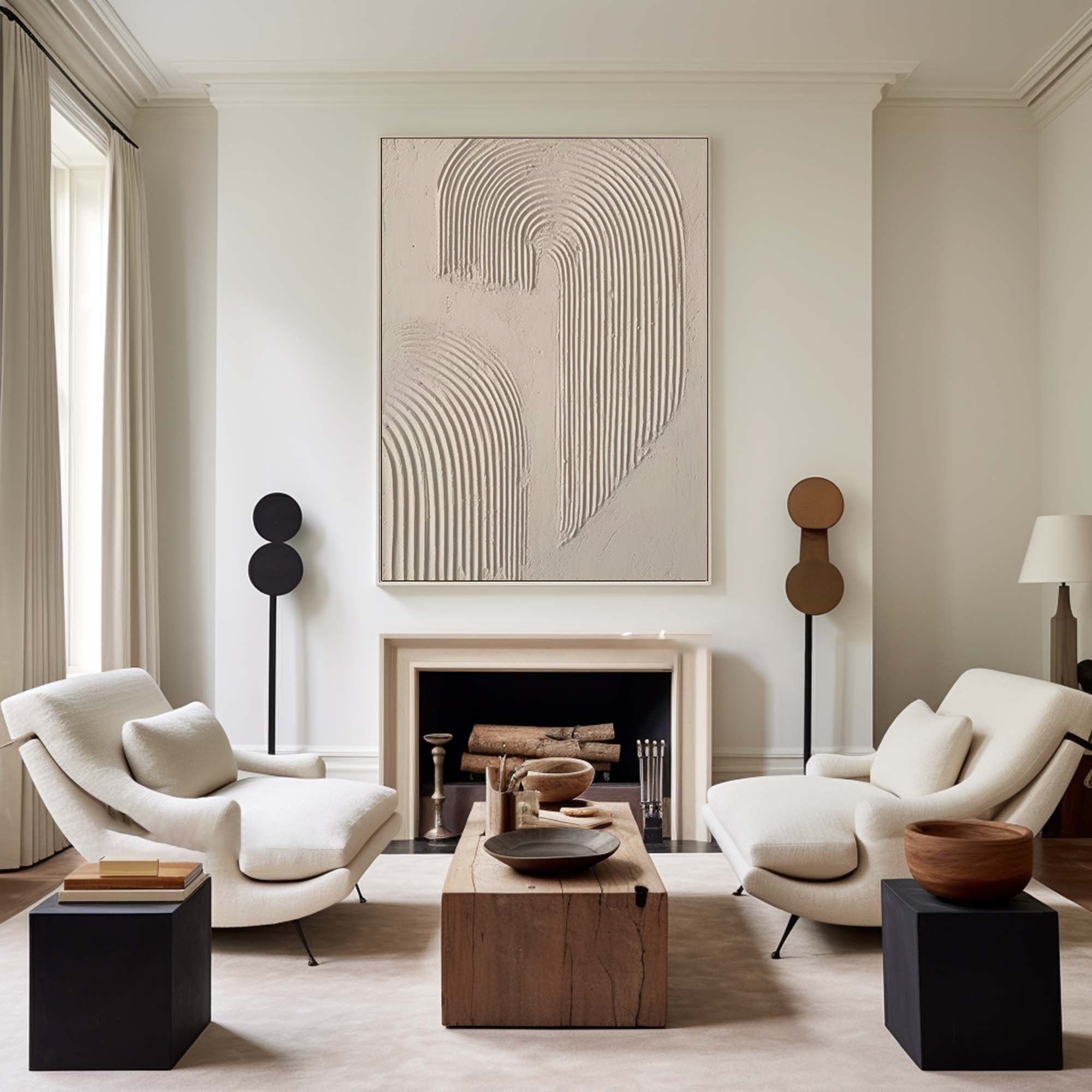 Beige & Brown Abstract Painting #CXA 012