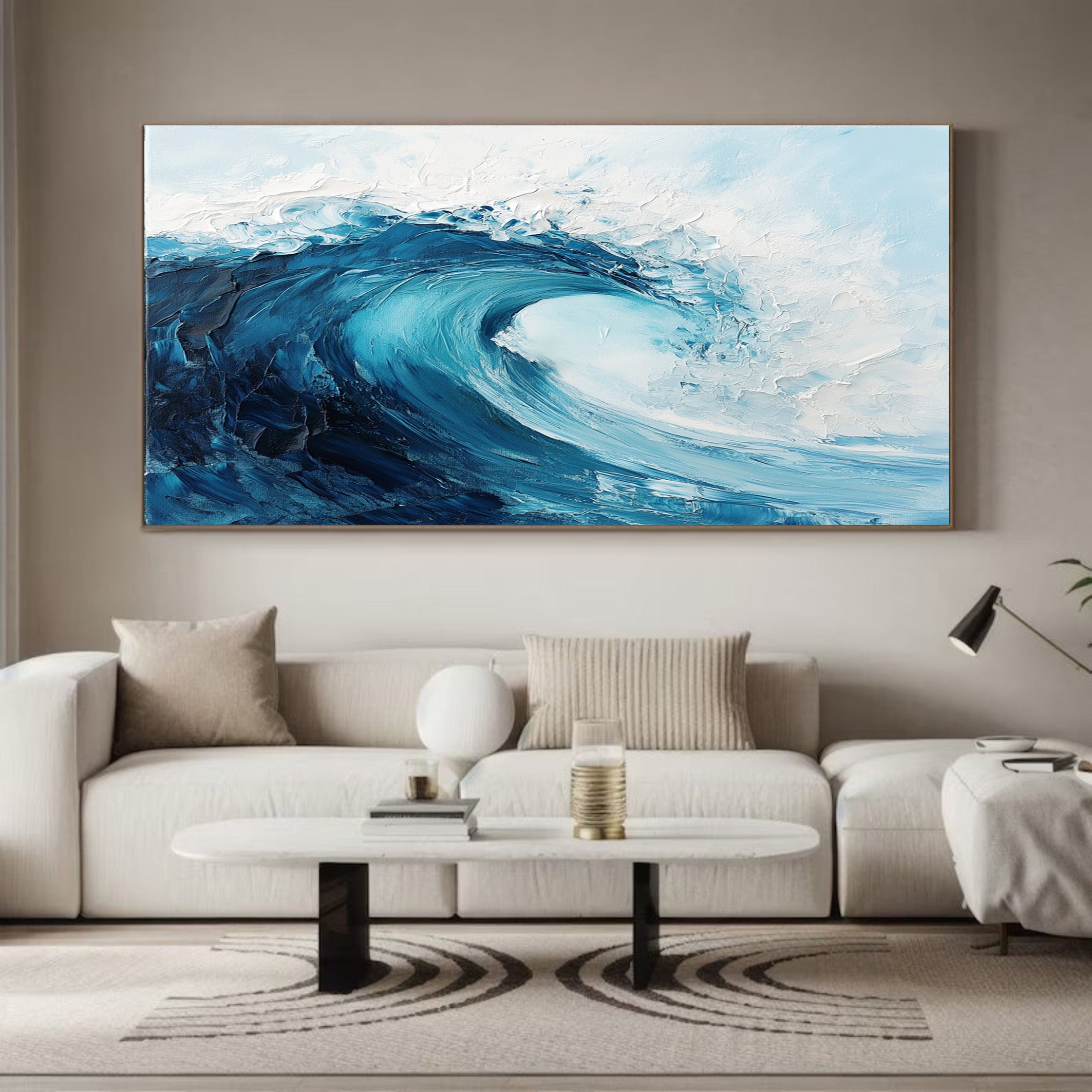 Deep Blue Impact: Bold Textured Wave, Powerful Ocean Art #BGA 149