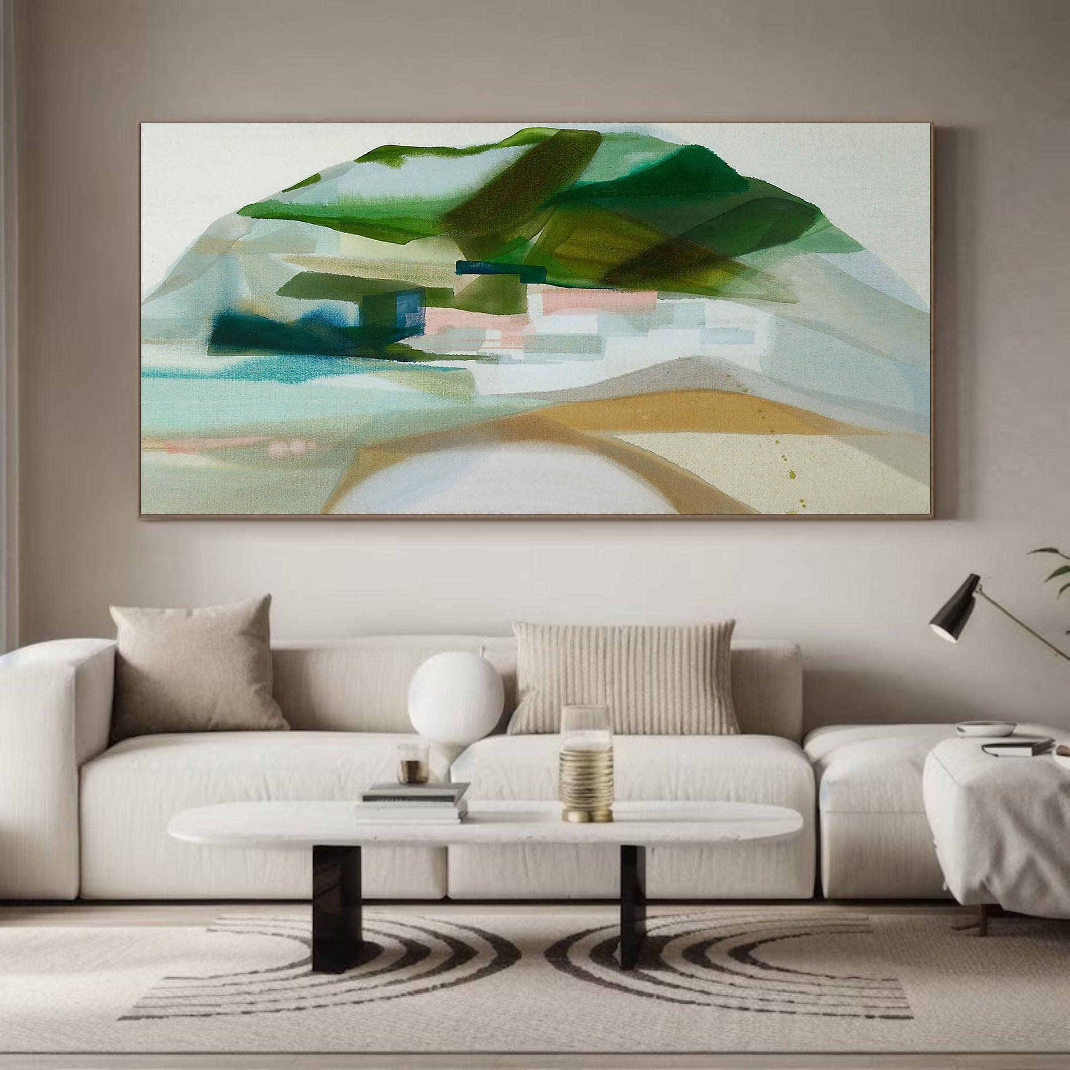 Abstract Hill and Valley, Blended Green and Beige #BGA 061