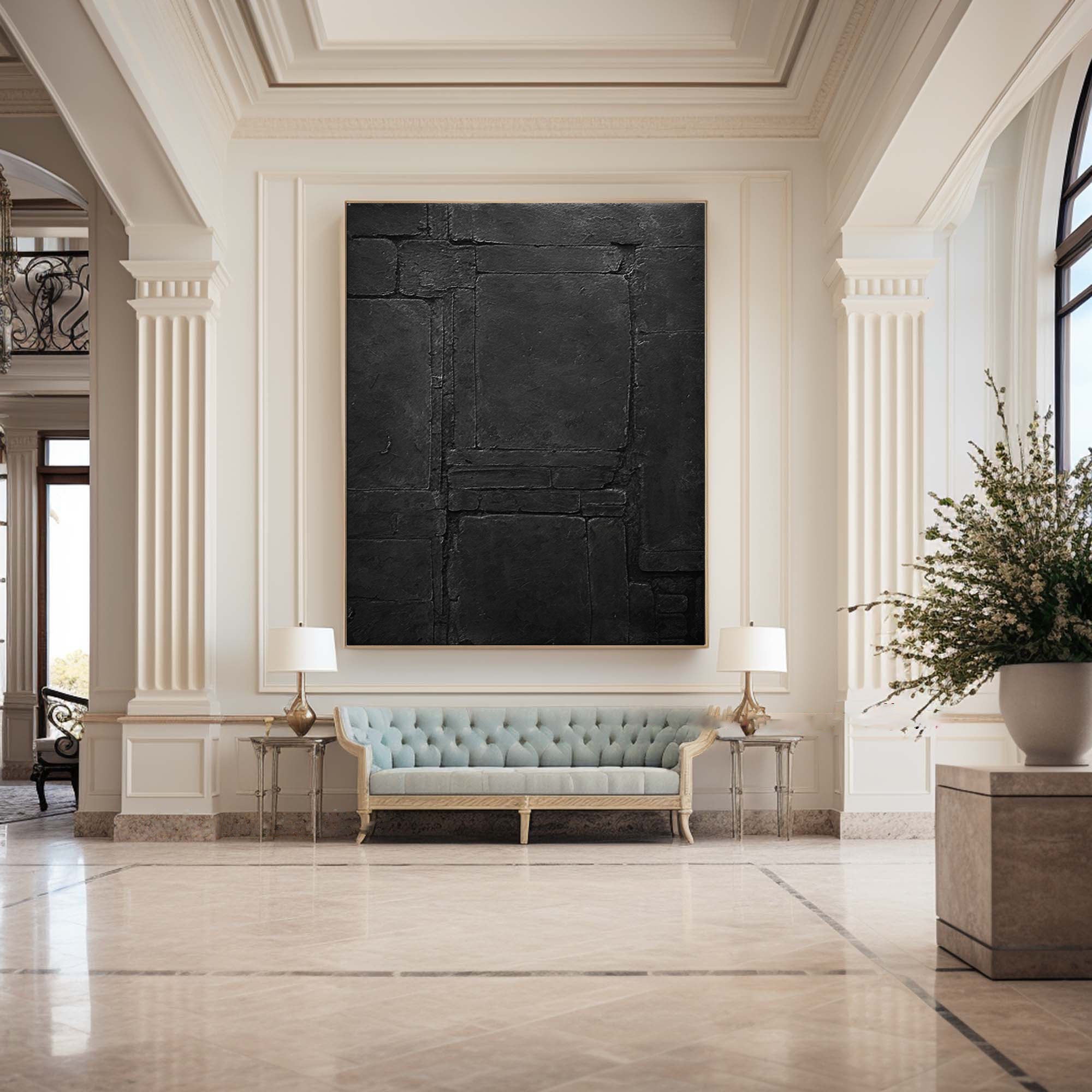 Elegant Black Abstract Wall Art for Modern Interiors #BM 022