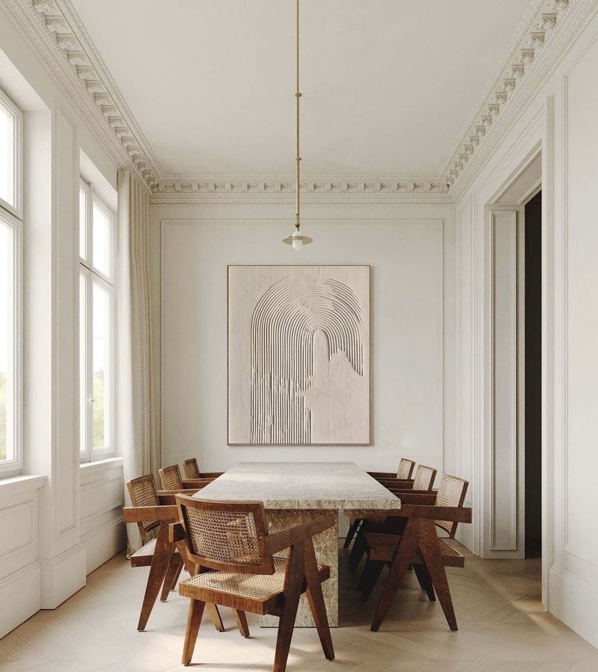 Beige & Brown Abstract Painting #LL 019