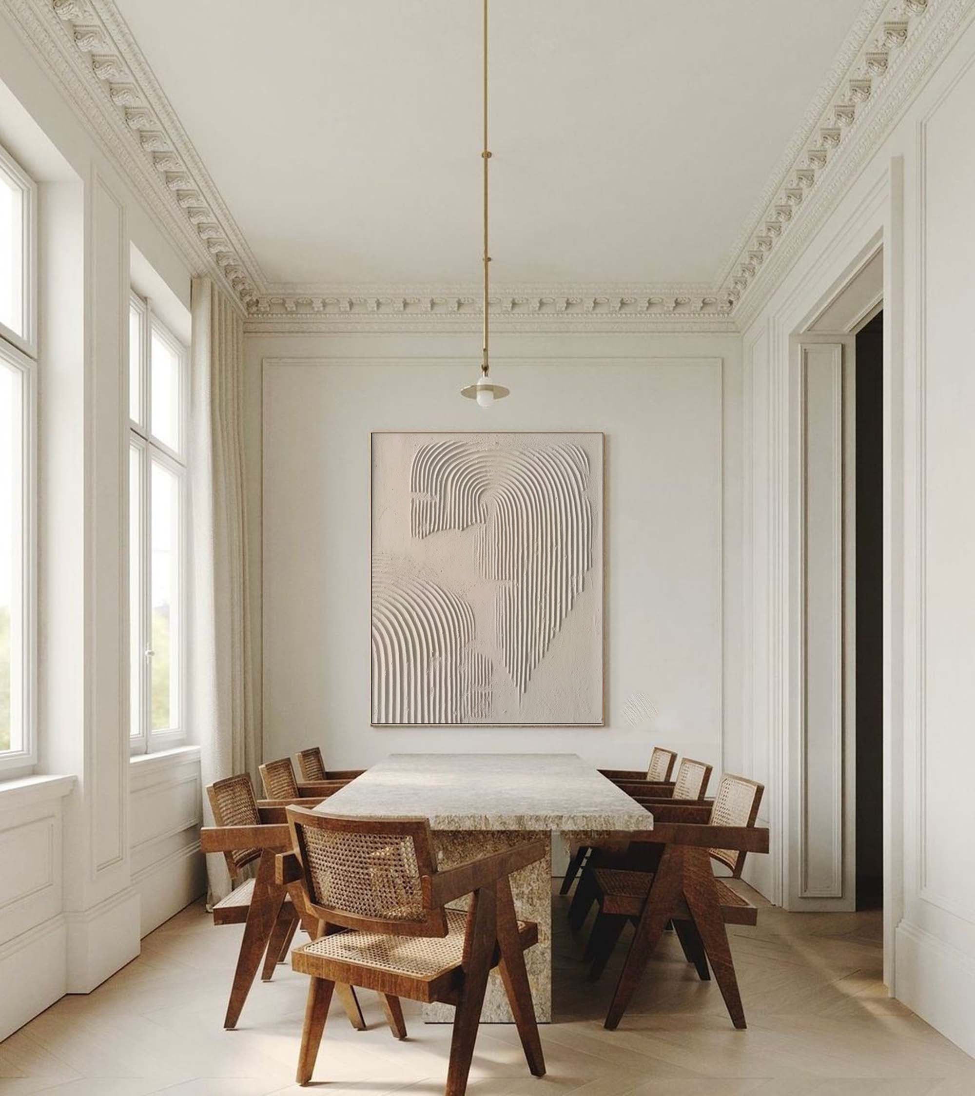 Beige & Brown Abstract Painting #LL 016