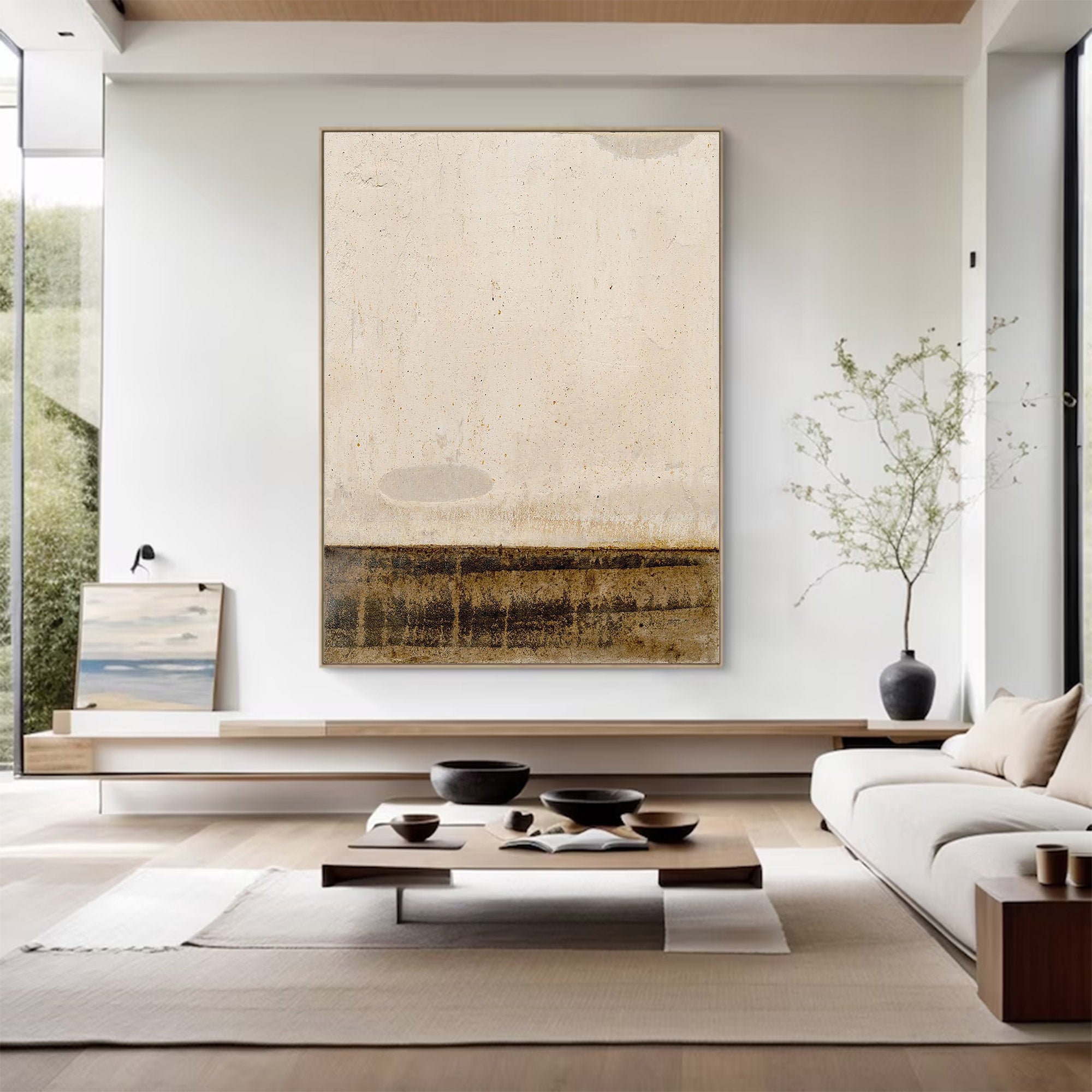 Large Minimalist Abstract Earth Tones | ArtvistaGallery #WG 107