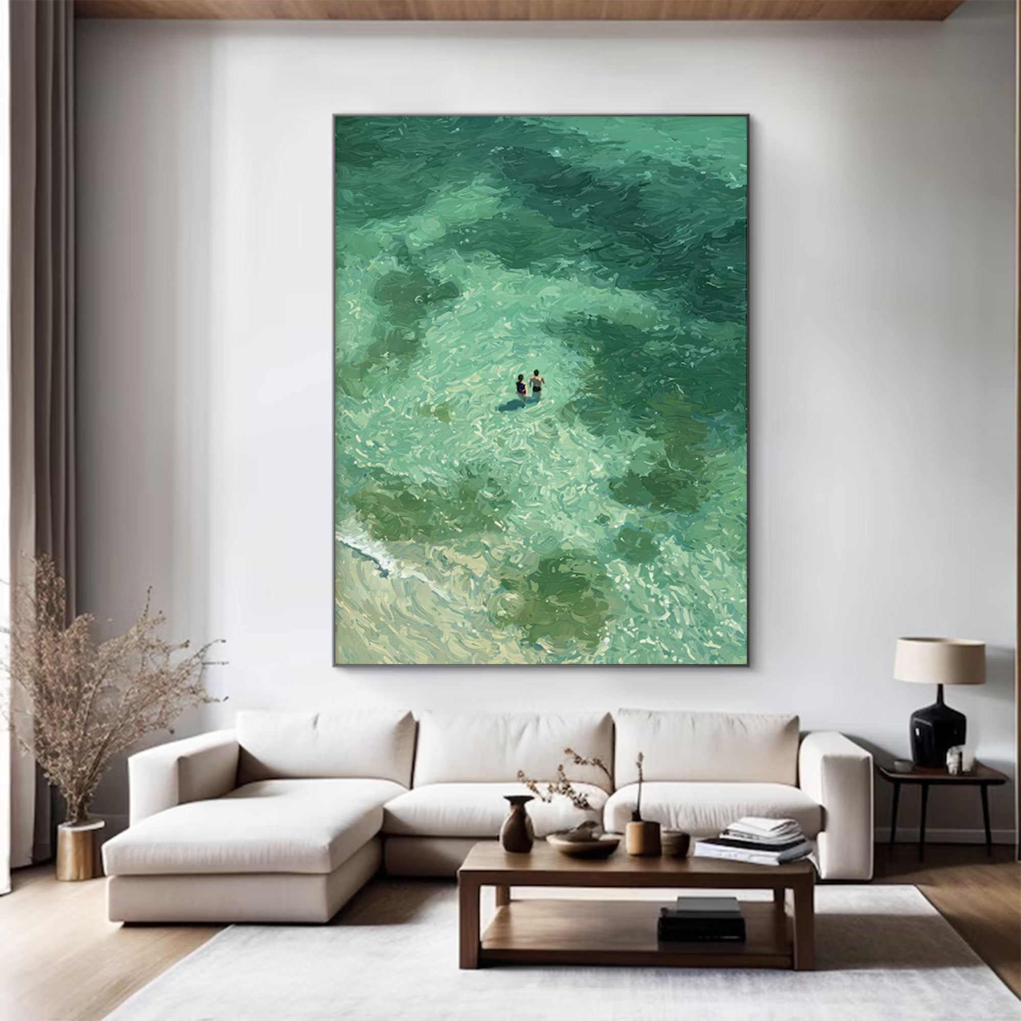 Large Abstract Ocean Aerial Art | ArtvistaGallery #WGA 015