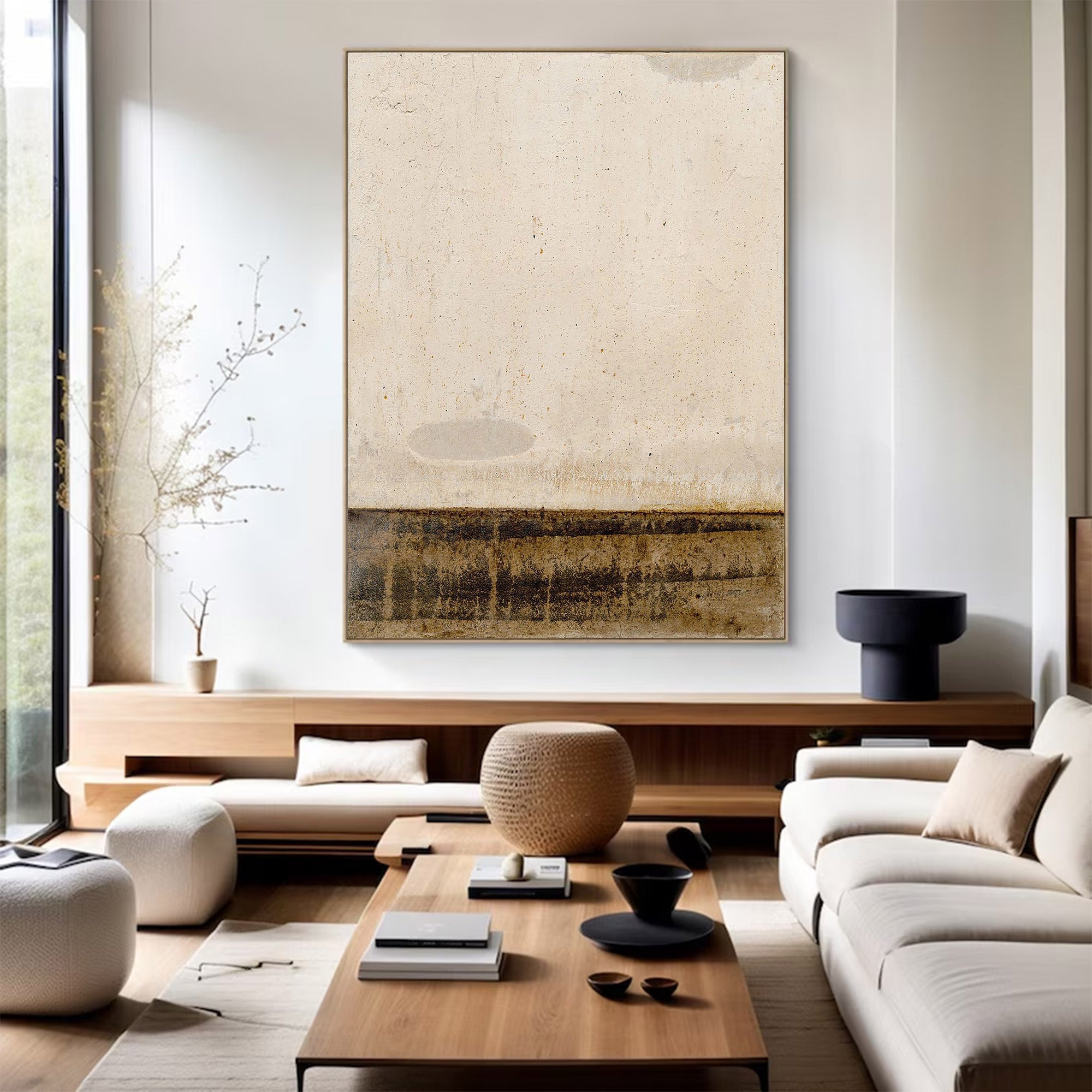 Large Minimalist Abstract Earth Tones | ArtvistaGallery #WG 107