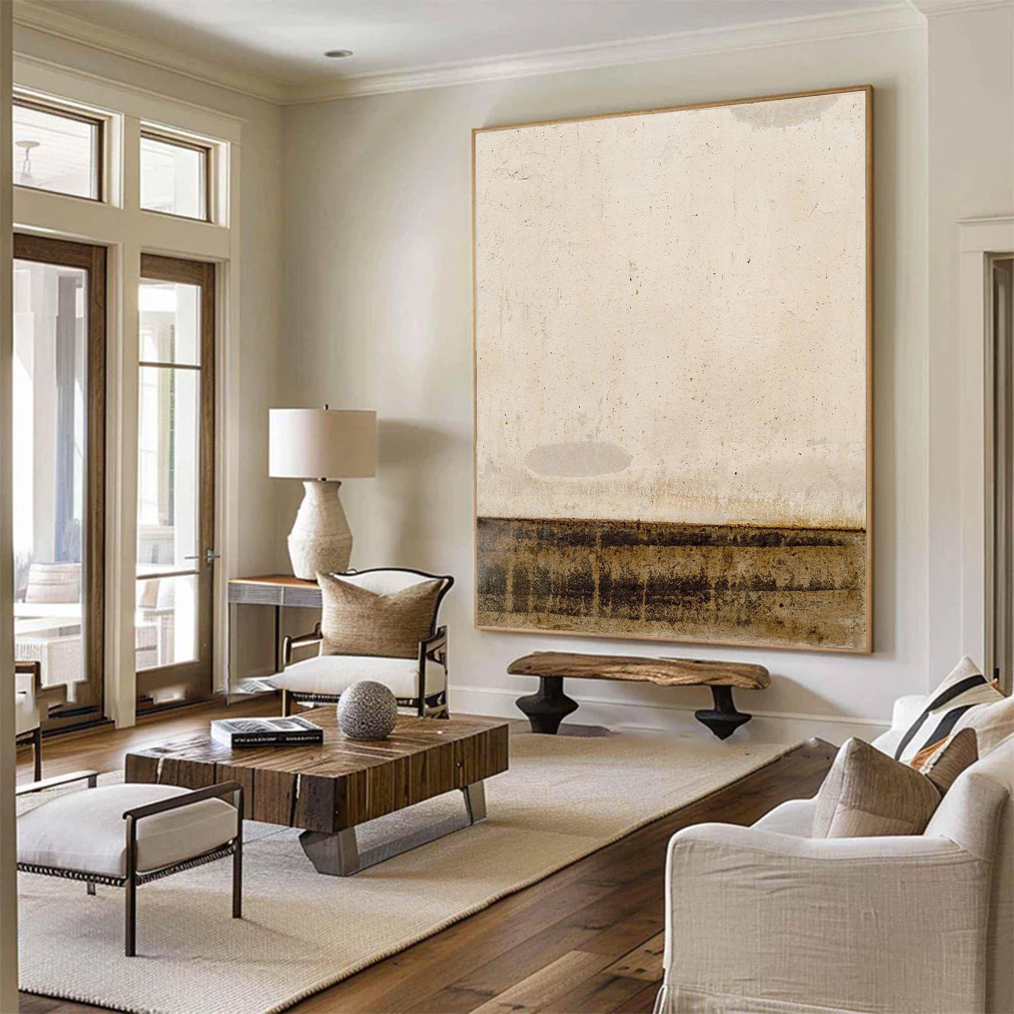 Large Minimalist Abstract Earth Tones | ArtvistaGallery #WG 107
