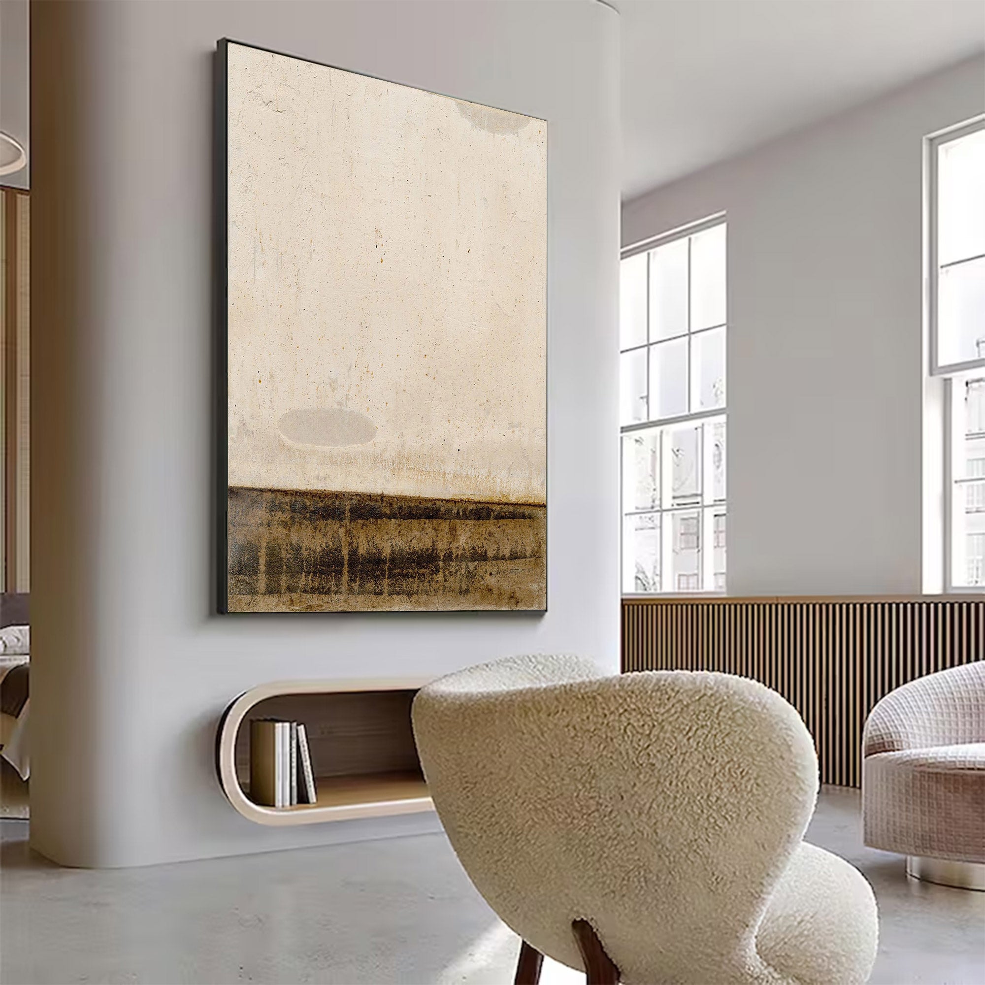 Large Minimalist Abstract Earth Tones | ArtvistaGallery #WG 107
