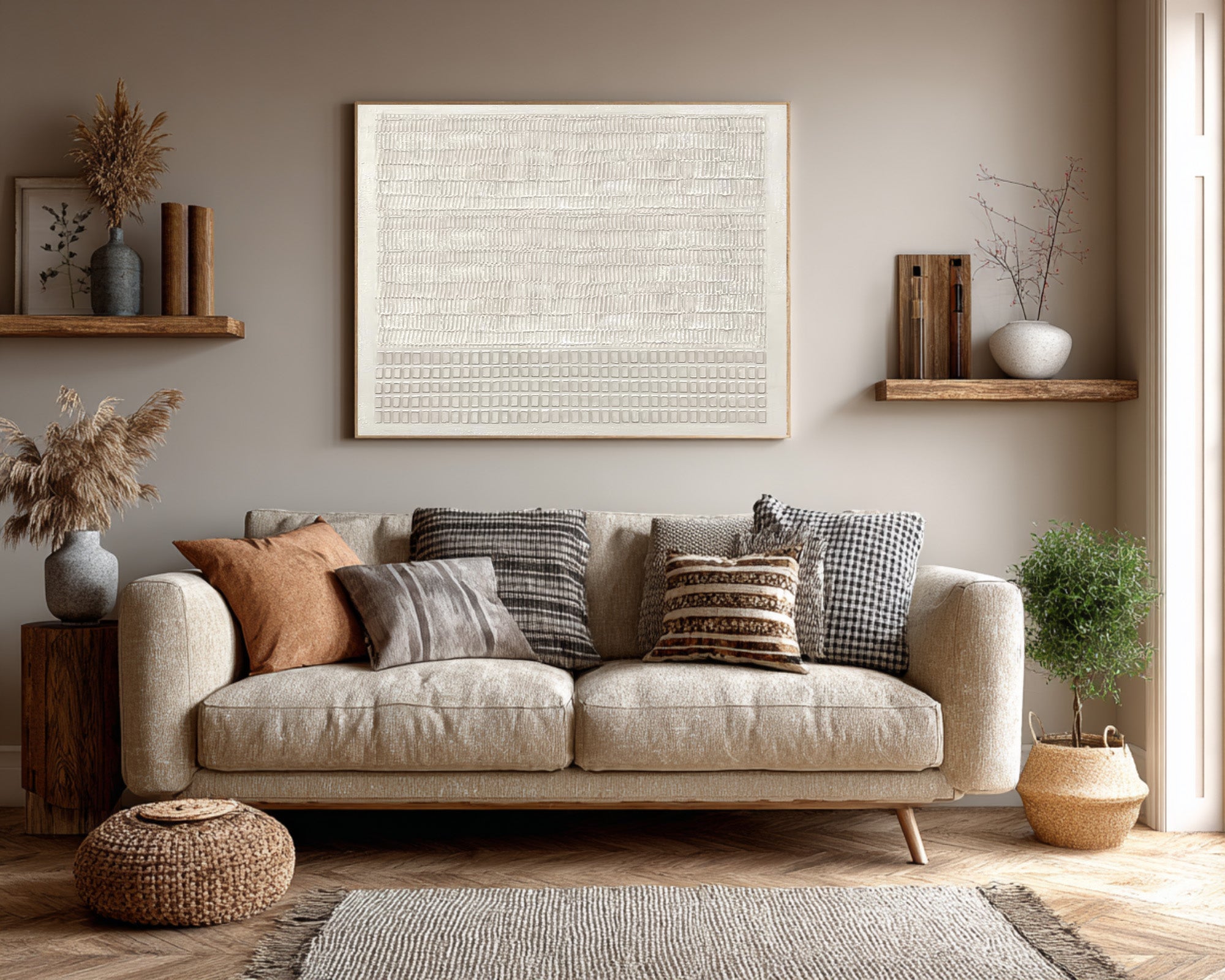 Abstract Textured Wall Decor Contemporary Living Room #WG 028