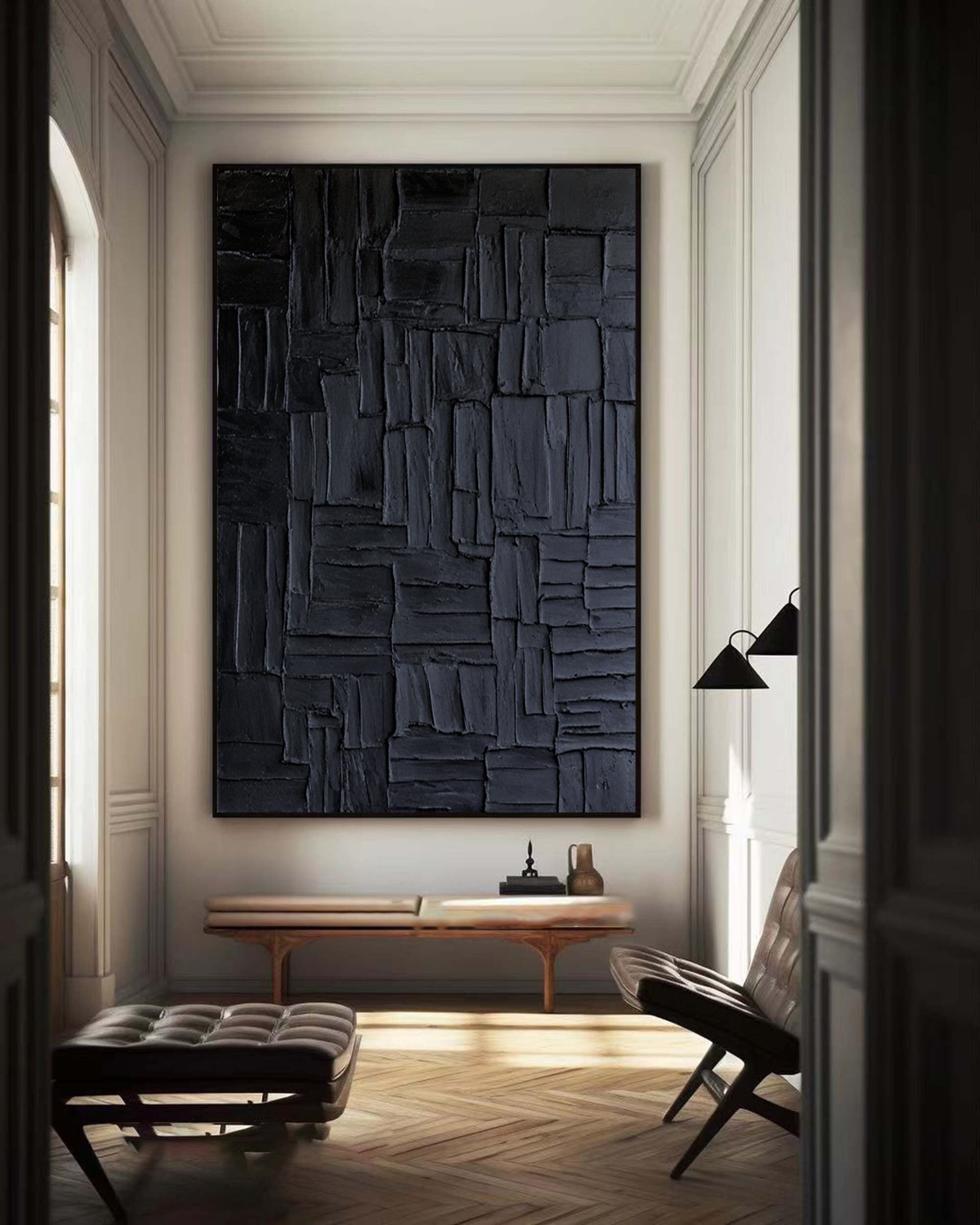 Modern Black Wall Art - Minimalist Painting #BBA 055