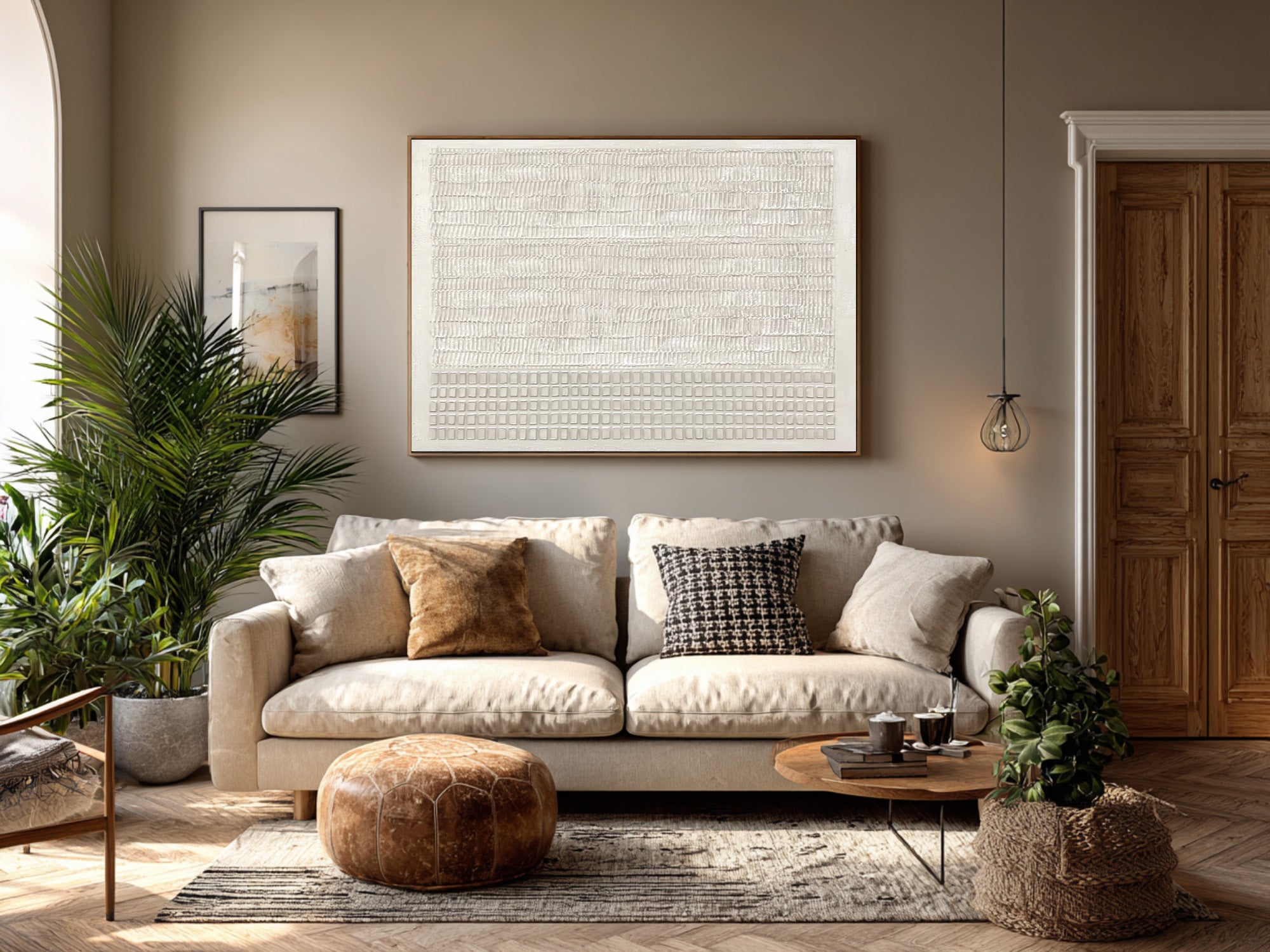 Abstract Textured Wall Decor Contemporary Living Room #WG 028