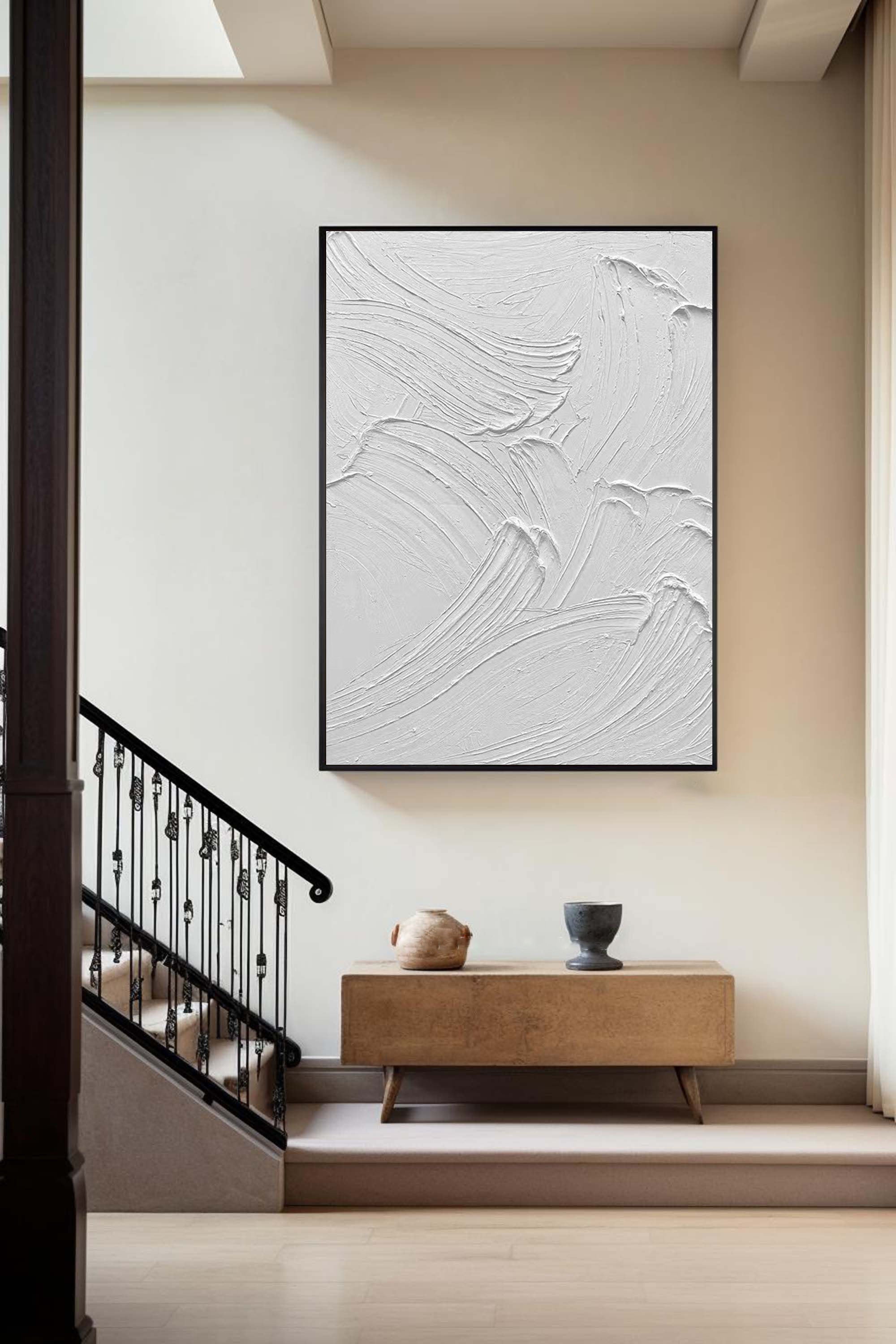 White Minimalist Abstract Painting #CXA 017