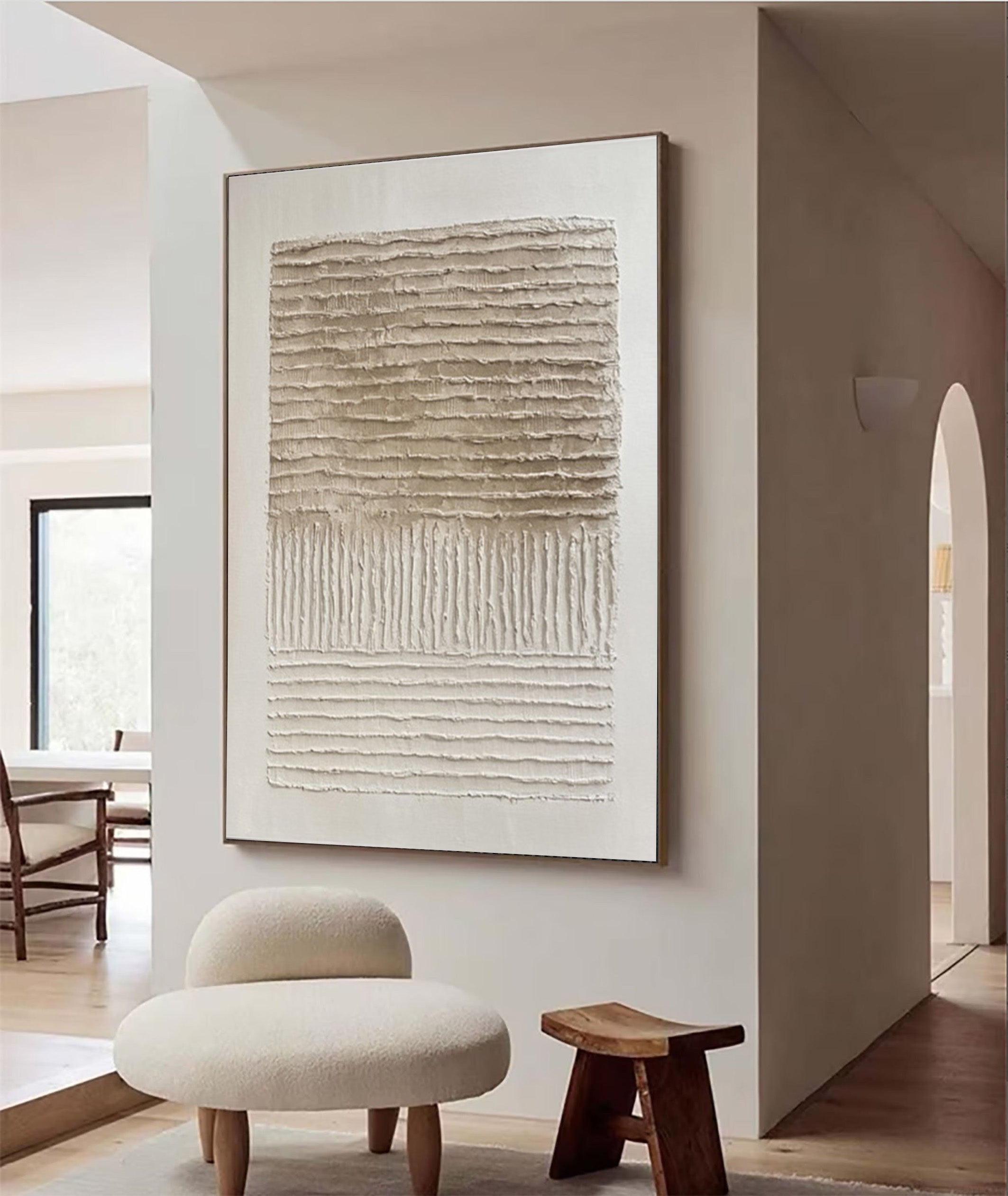 Neutral Art with Horizontal Impasto and Vertical Whispers #BGA 199