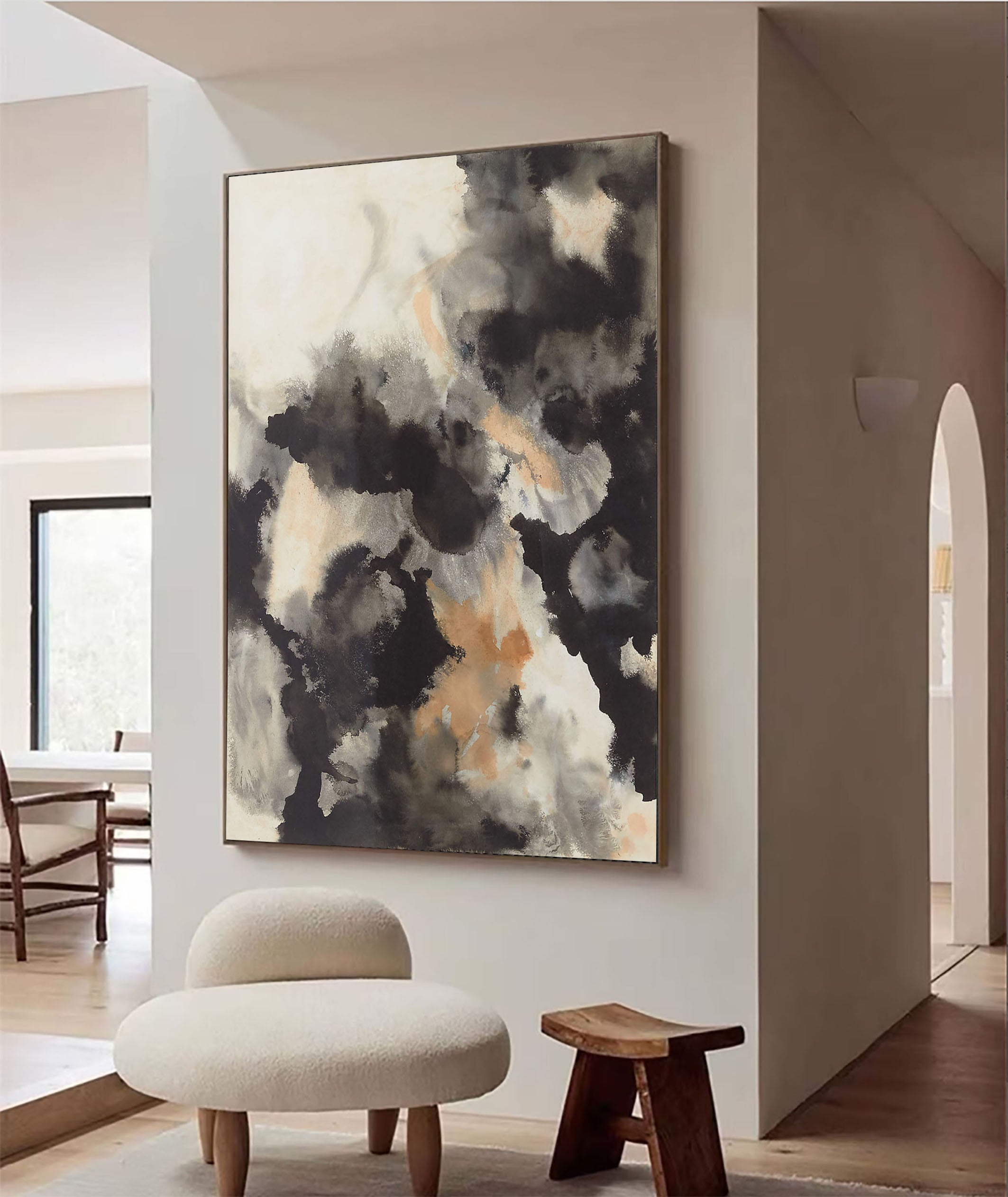 Earth Tones Dynamic Abstract Wall Painting, Contemporary Art #BGA 052