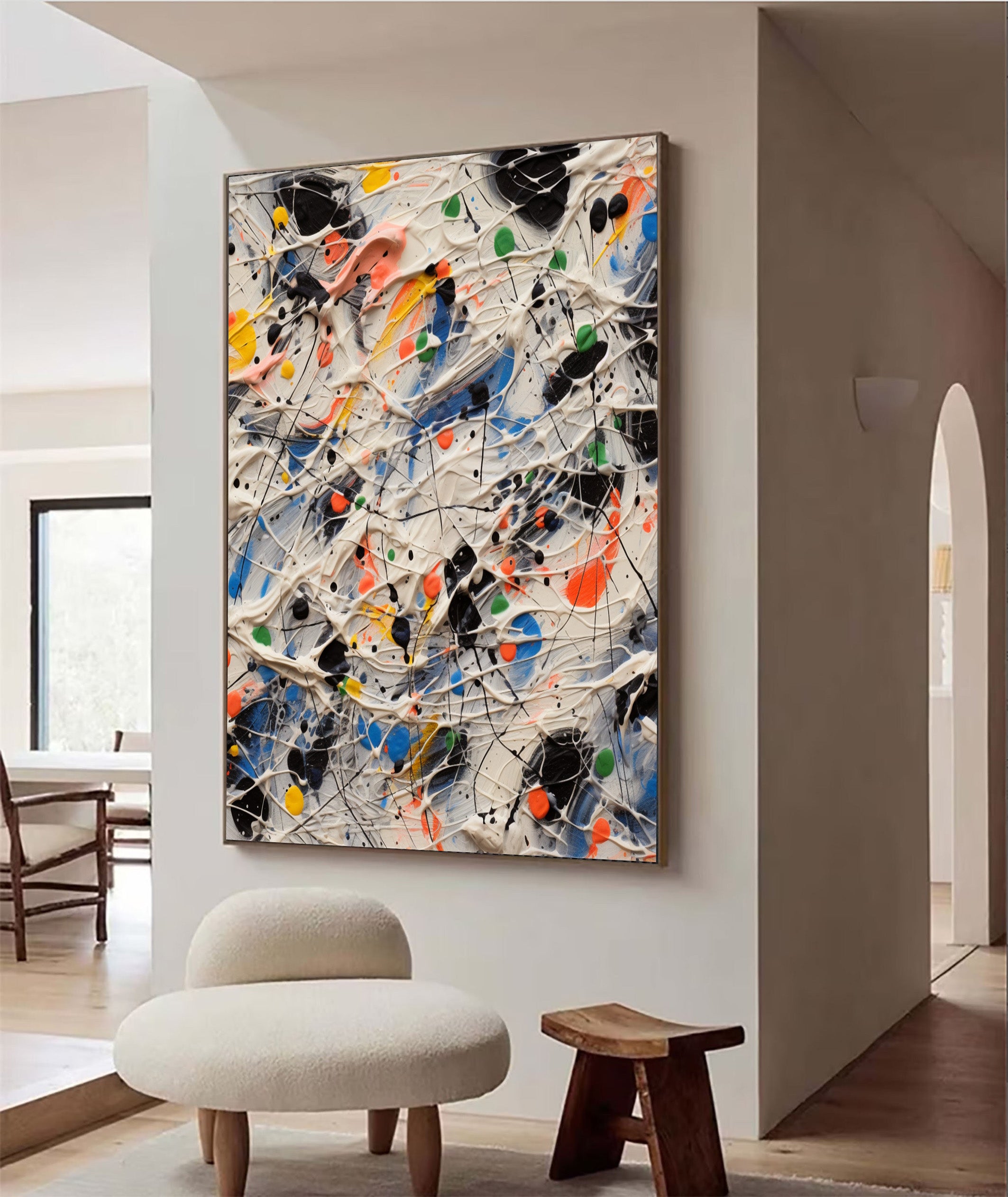 Abstract Splatter Wall Art, High-Energy Modern Canvas #BGA 161