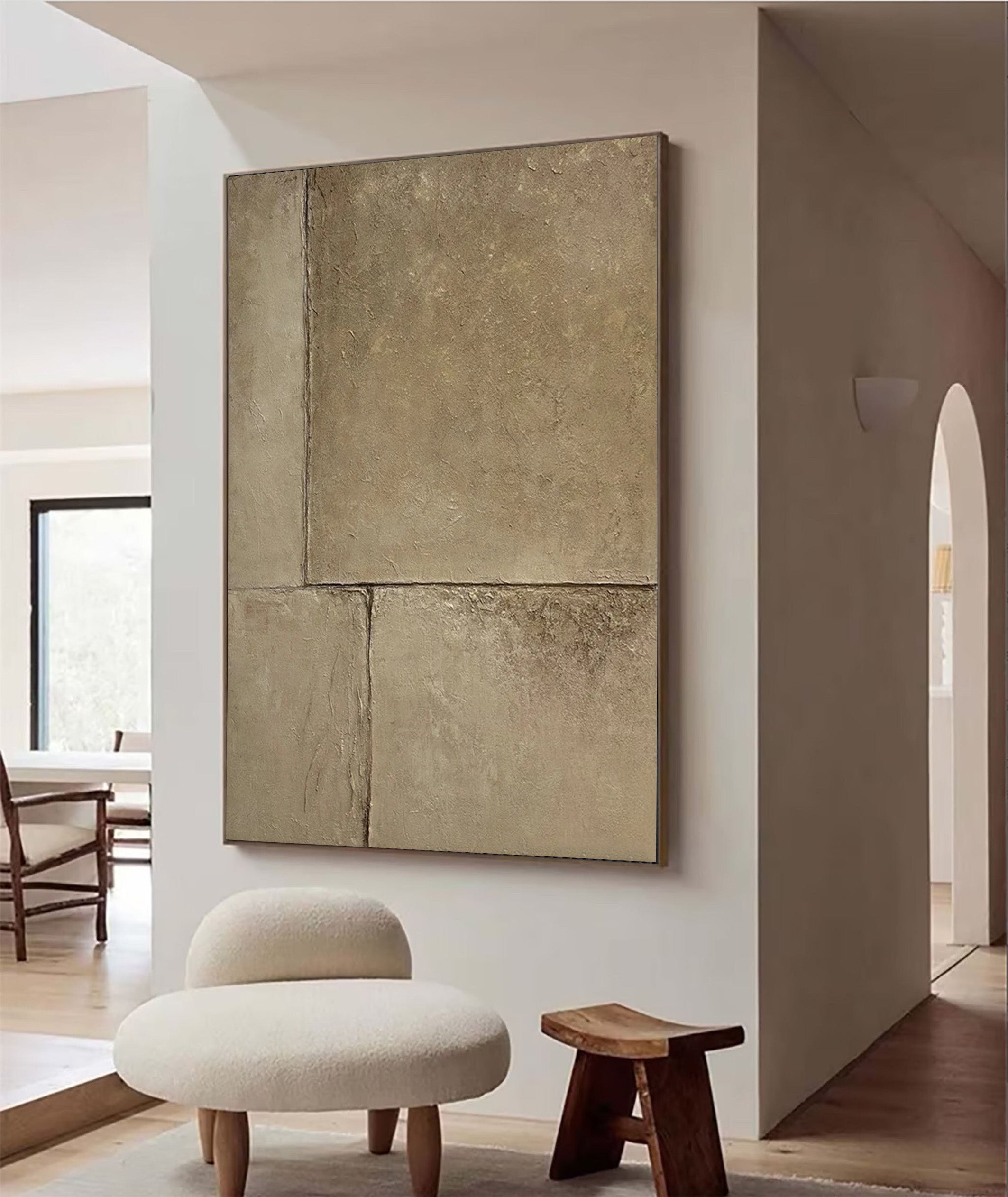 Minimalist Stone Texture Canvas, Earthy Abstract Art #BGA 127