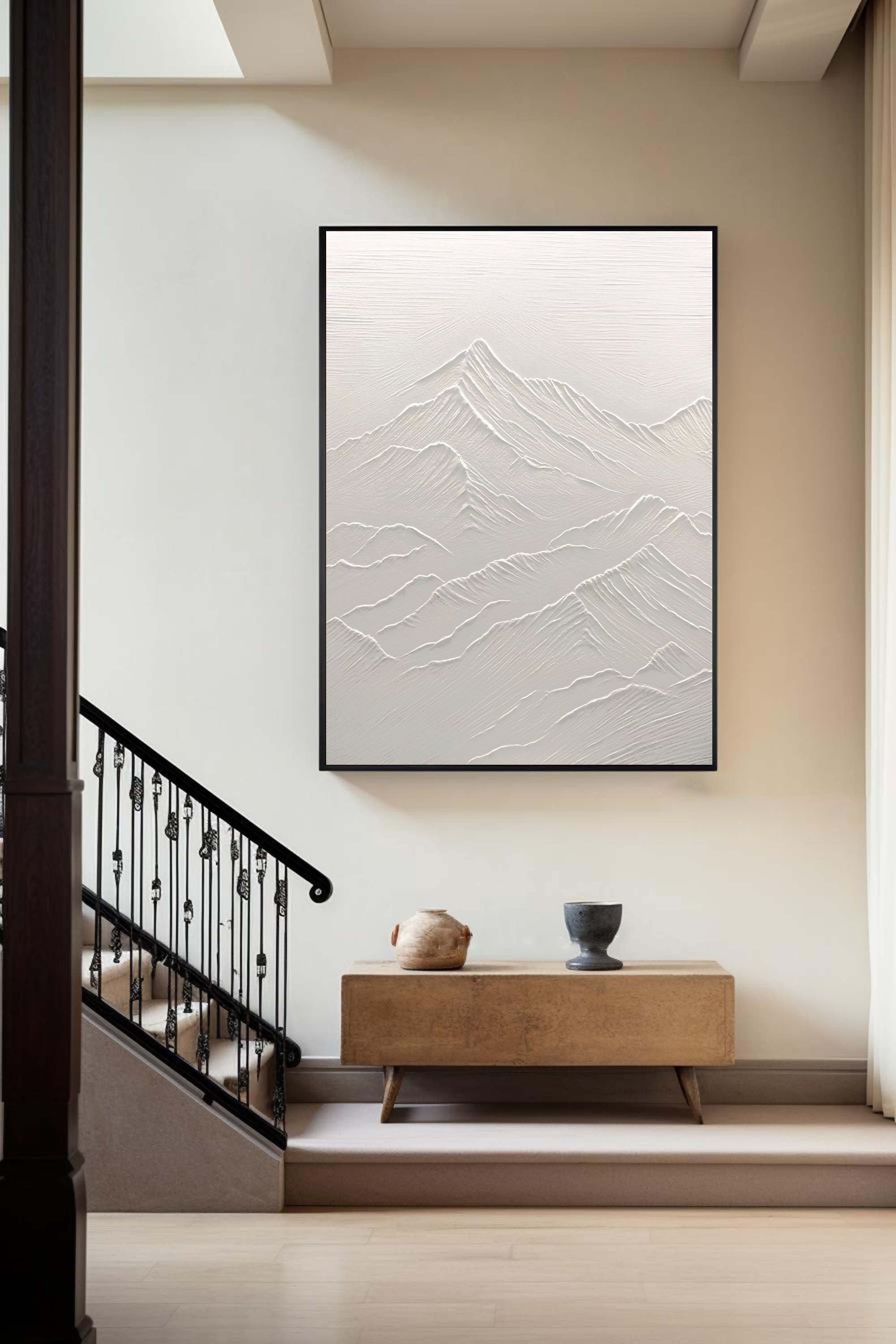 White Minimalist Abstract Painting #CXA 019