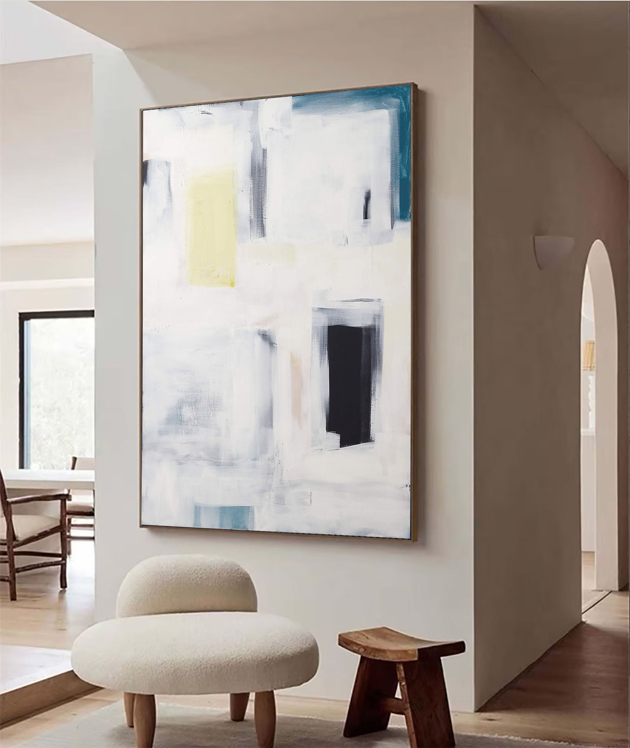 Minimalist Abstract Art With Geometric Shapes, Muted Colors #BGA 044