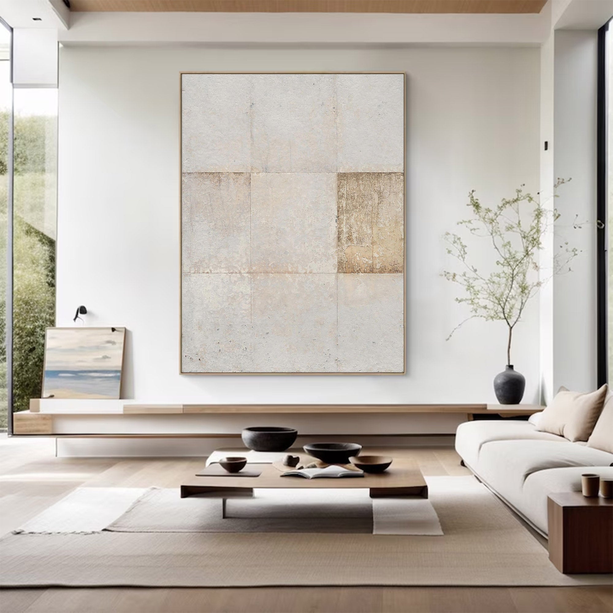 Modern Abstract Large Textured Grid | ArtvistaGallery #WG 110