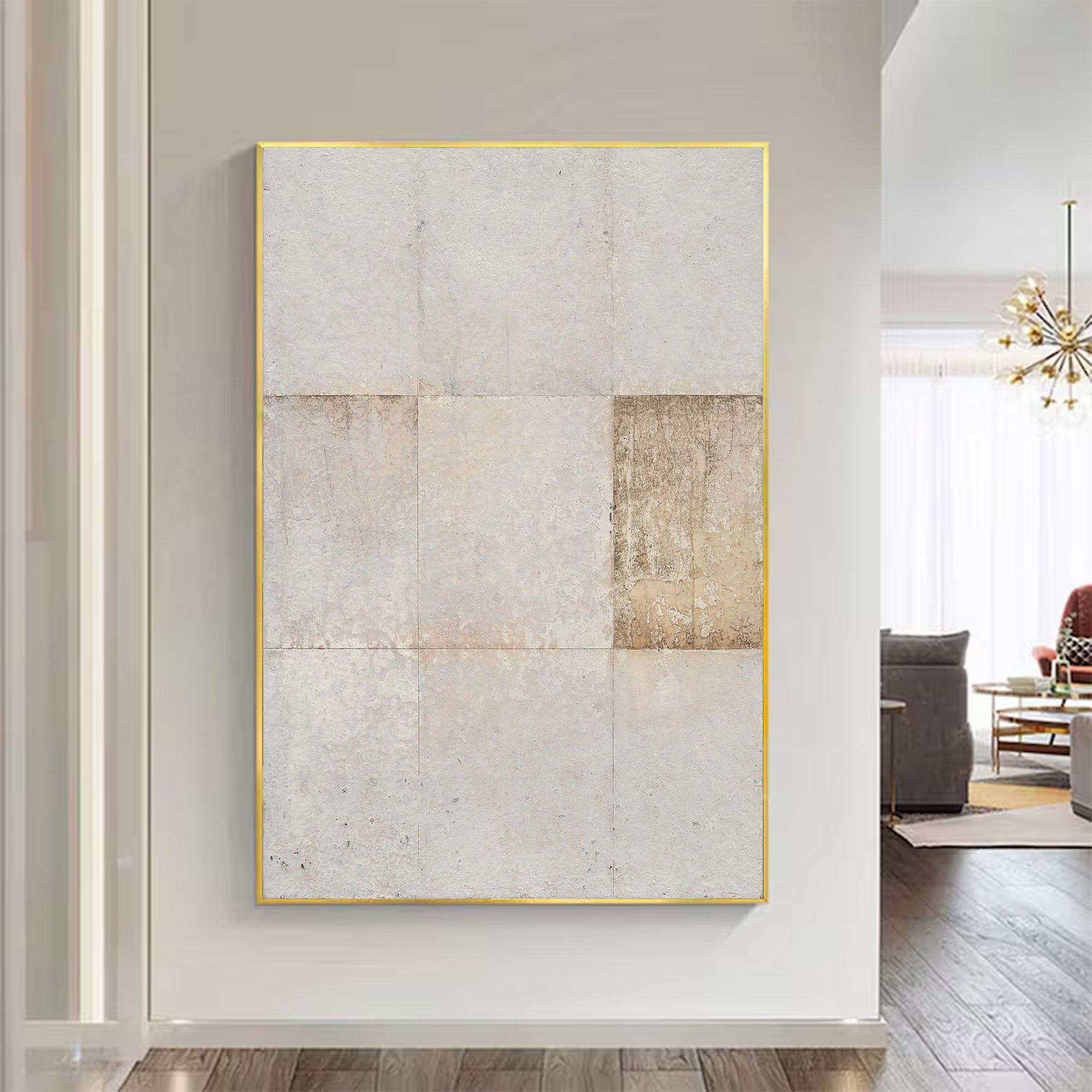 Modern Abstract Large Textured Grid | ArtvistaGallery #WG 110