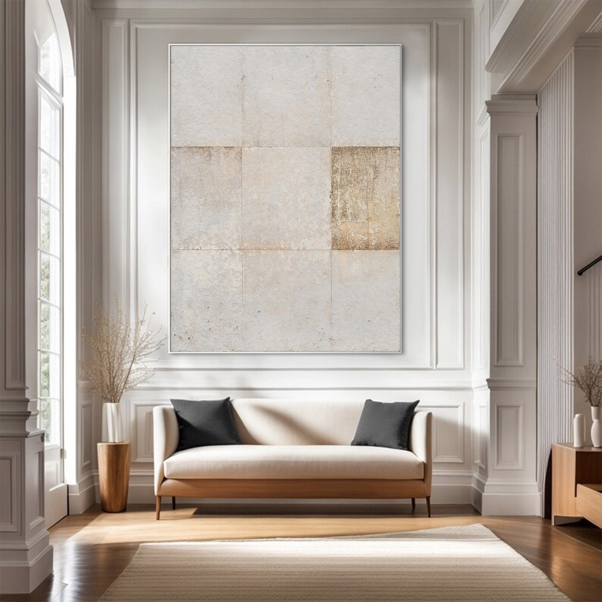 Modern Abstract Large Textured Grid | ArtvistaGallery #WG 110