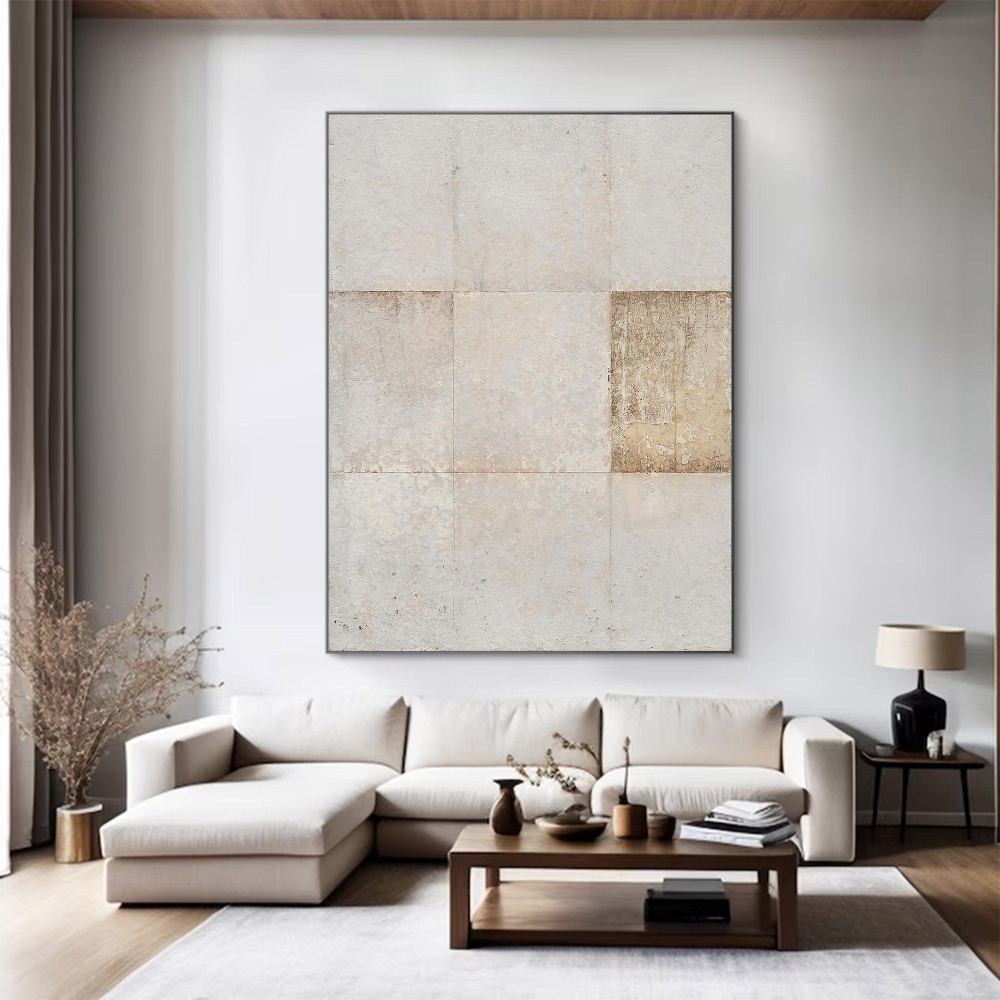 Modern Abstract Large Textured Grid | ArtvistaGallery #WG 110