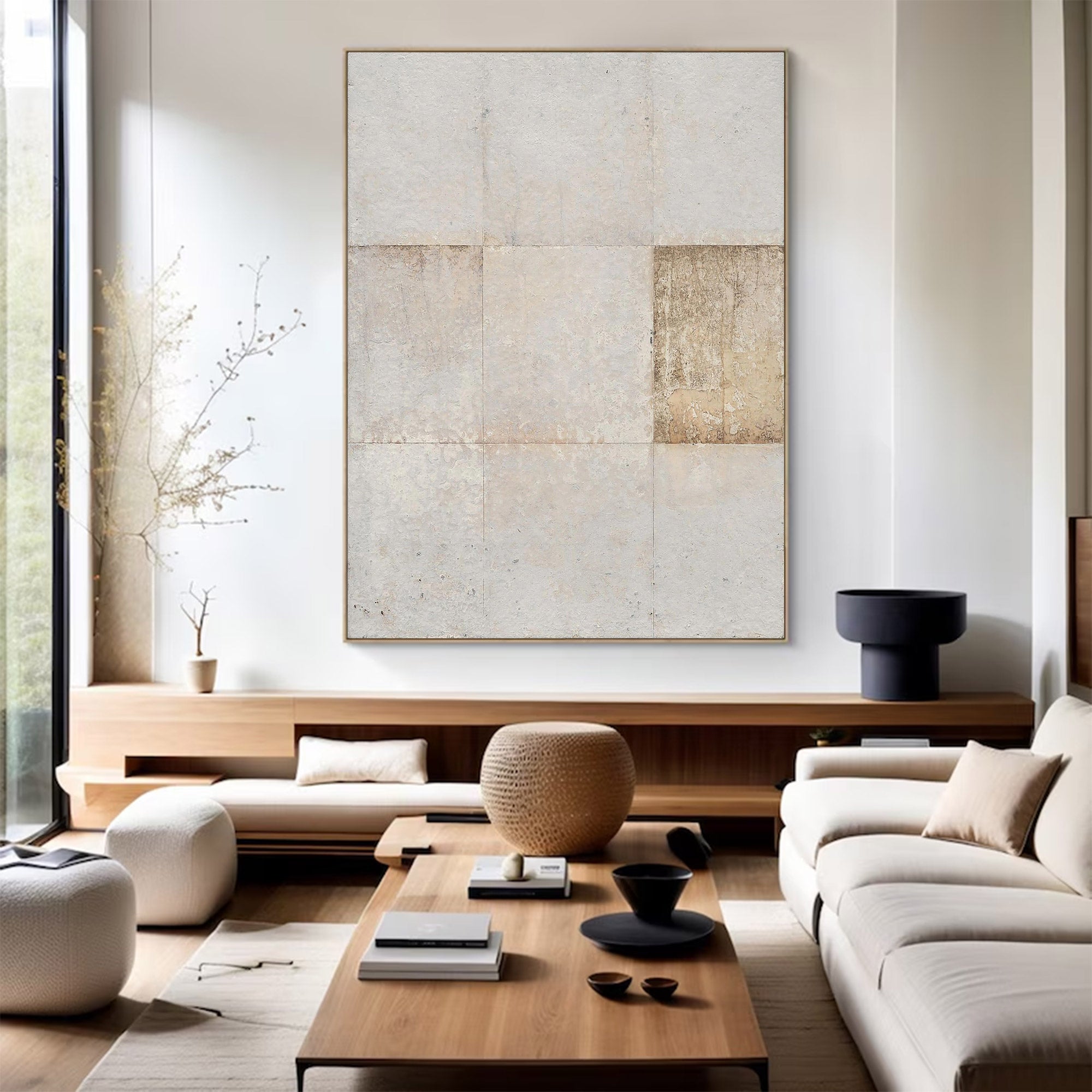 Modern Abstract Large Textured Grid | ArtvistaGallery #WG 110