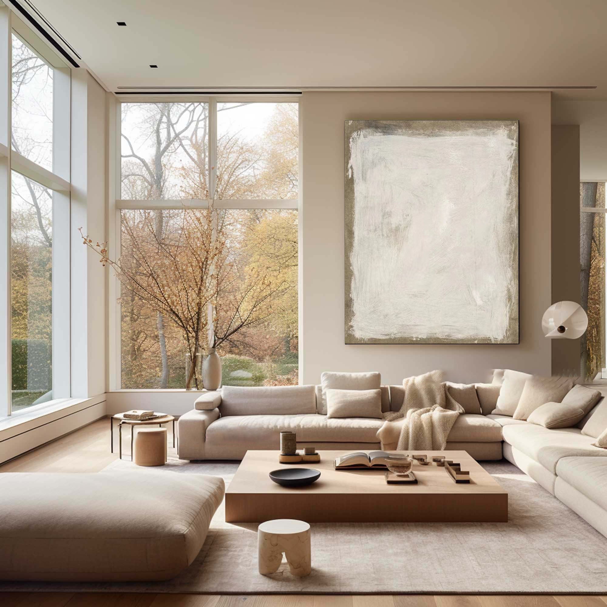 Beige & Brown Abstract Painting #LL 048