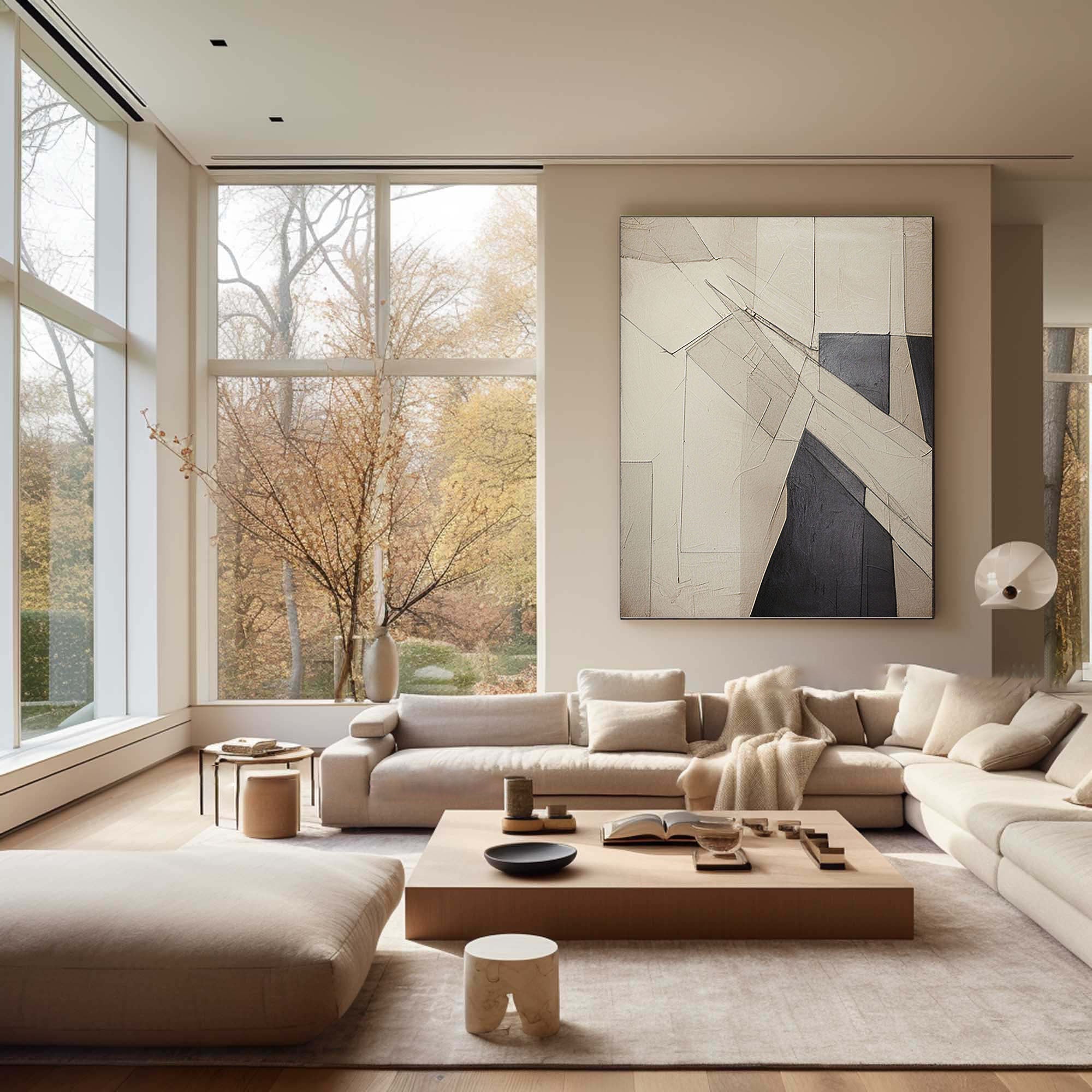 Beige & Brown Abstract Painting #LL 025