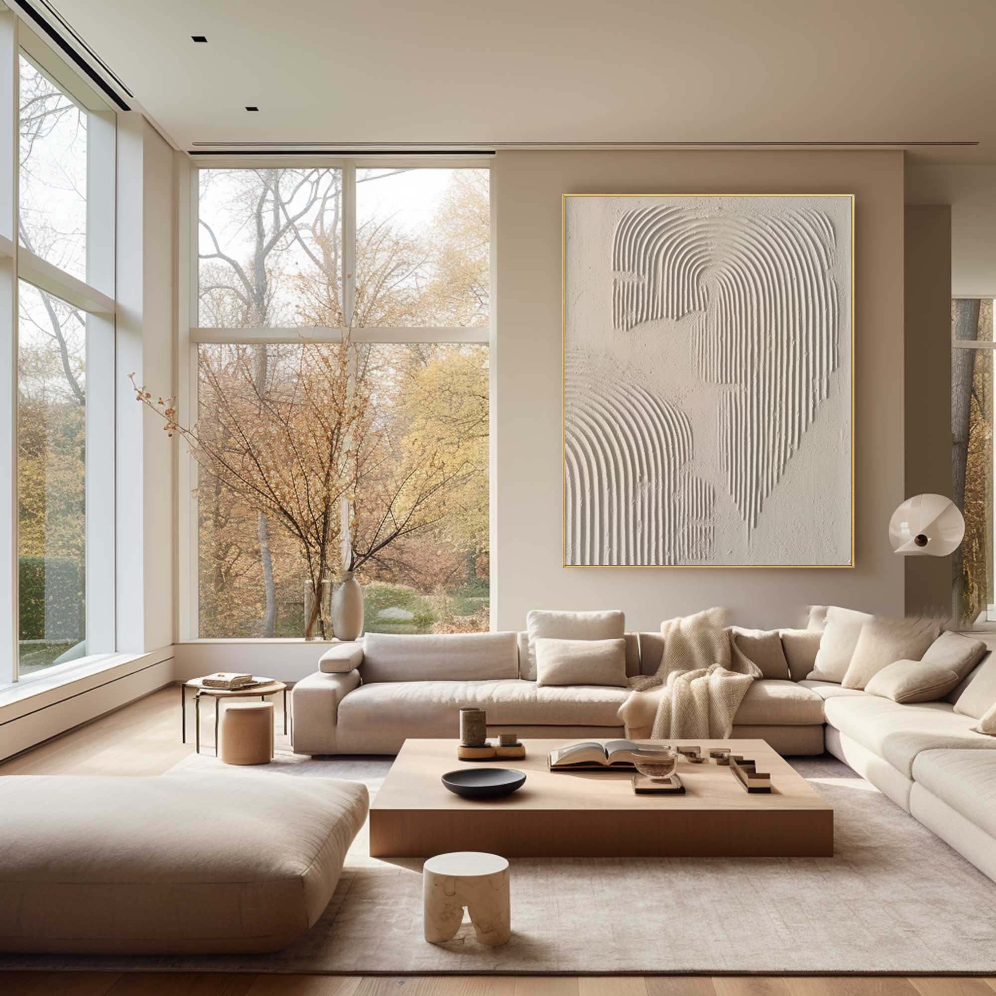 Beige & Brown Abstract Painting #LL 016