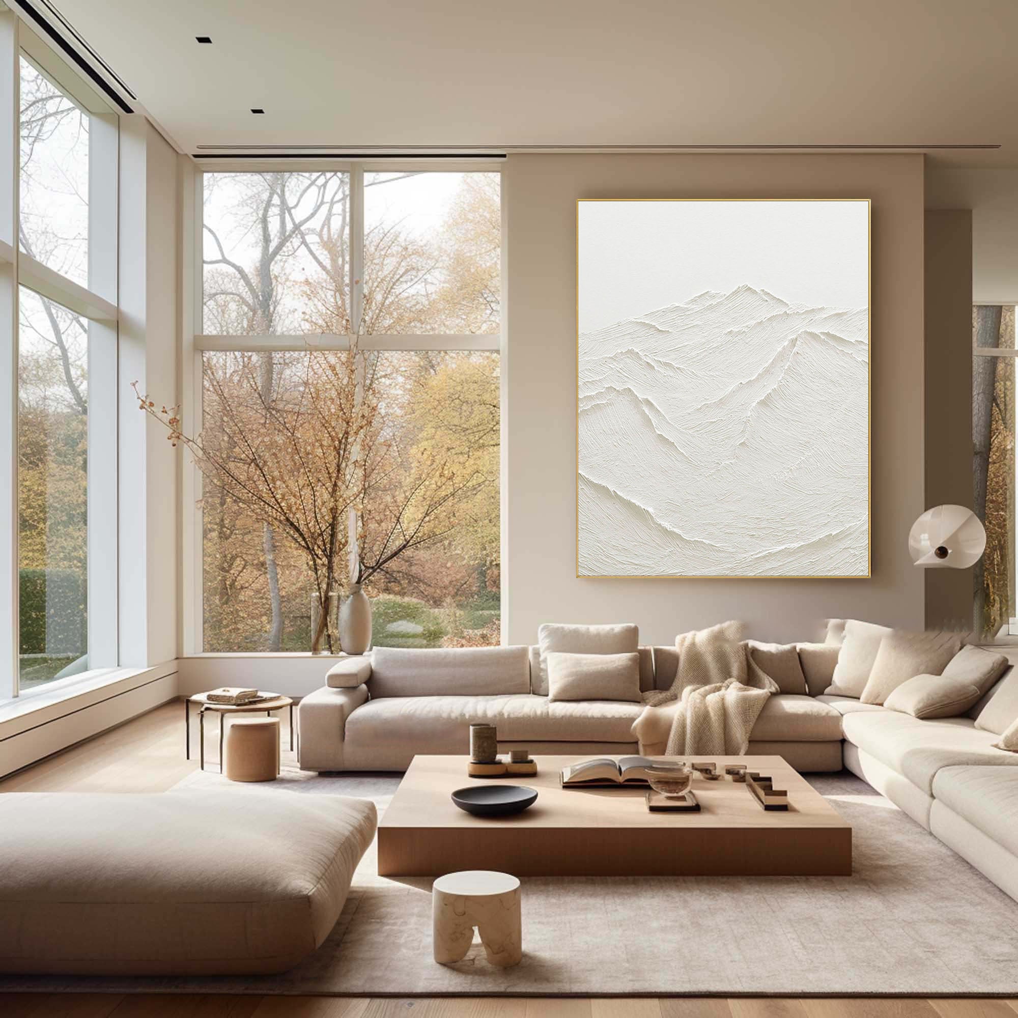 White Minimalist Abstract Painting #CXA 013