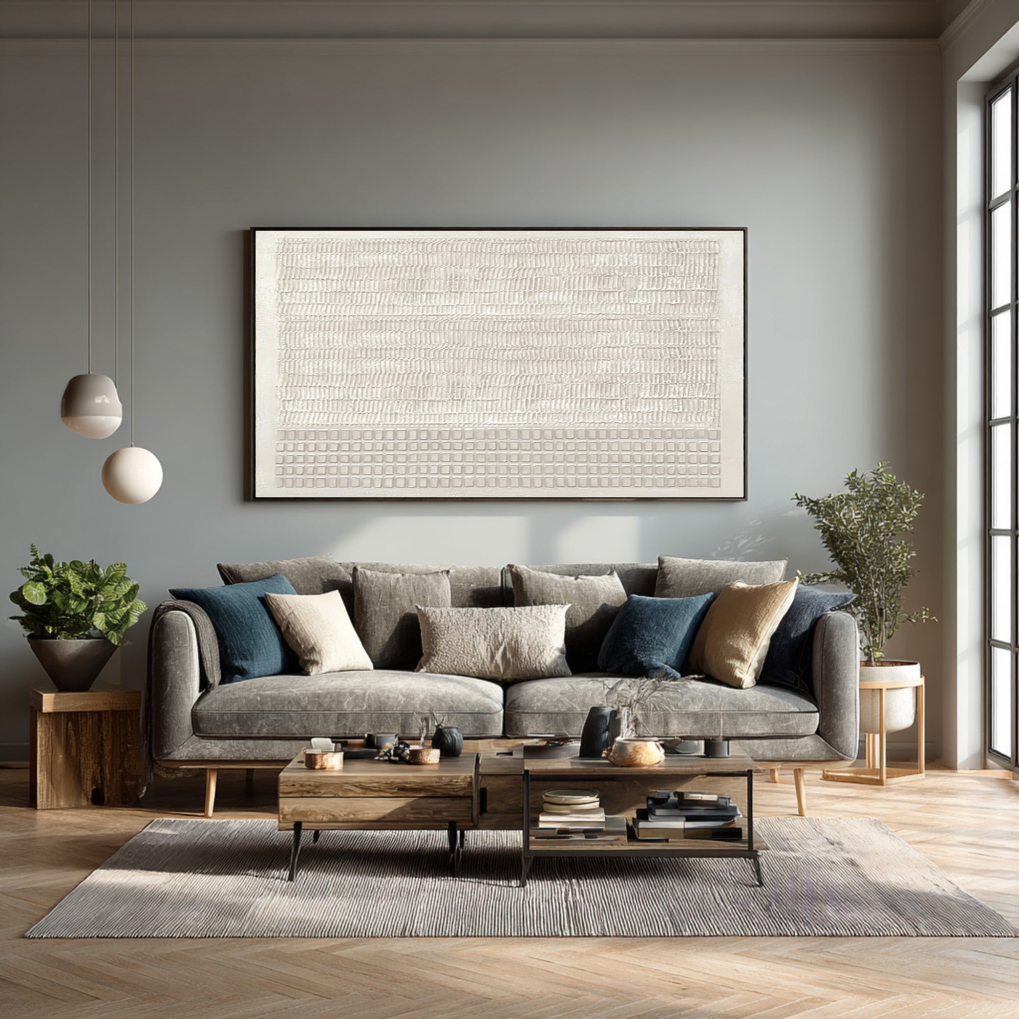 Abstract Textured Wall Decor Contemporary Living Room #WG 028