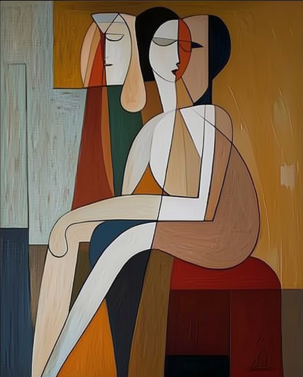 Contemporary Figurative Painting, Geometric Abstract Design #BGA 178