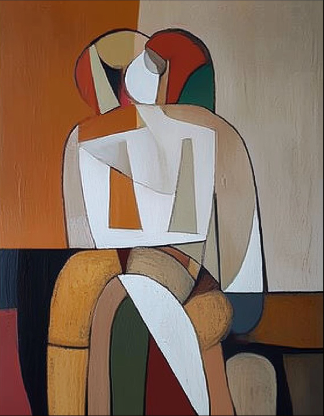 Contemporary Figurative Art, Bold Lines and Contrasting Shape #BGA 179