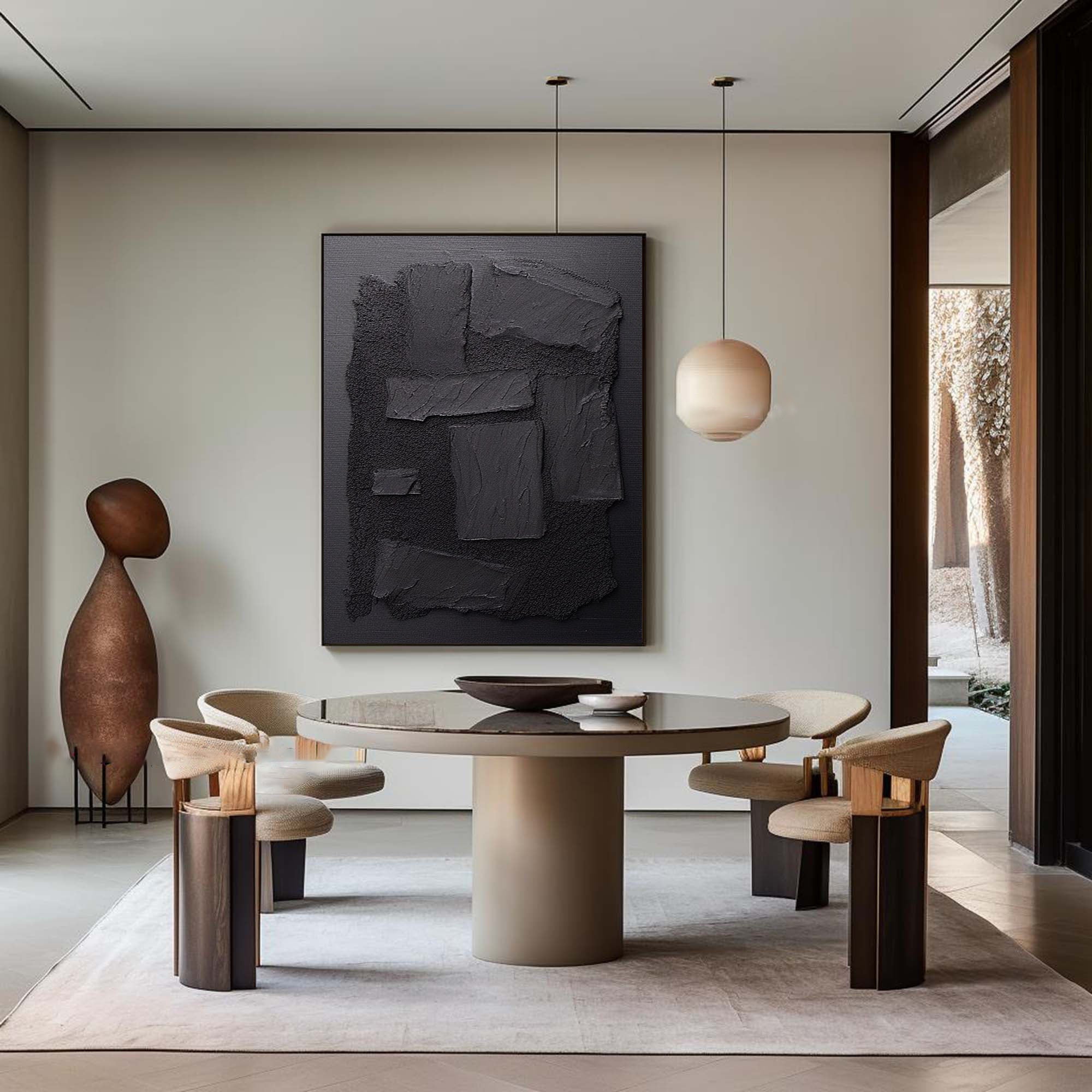 Black & White Abstract Painting #CXA 005