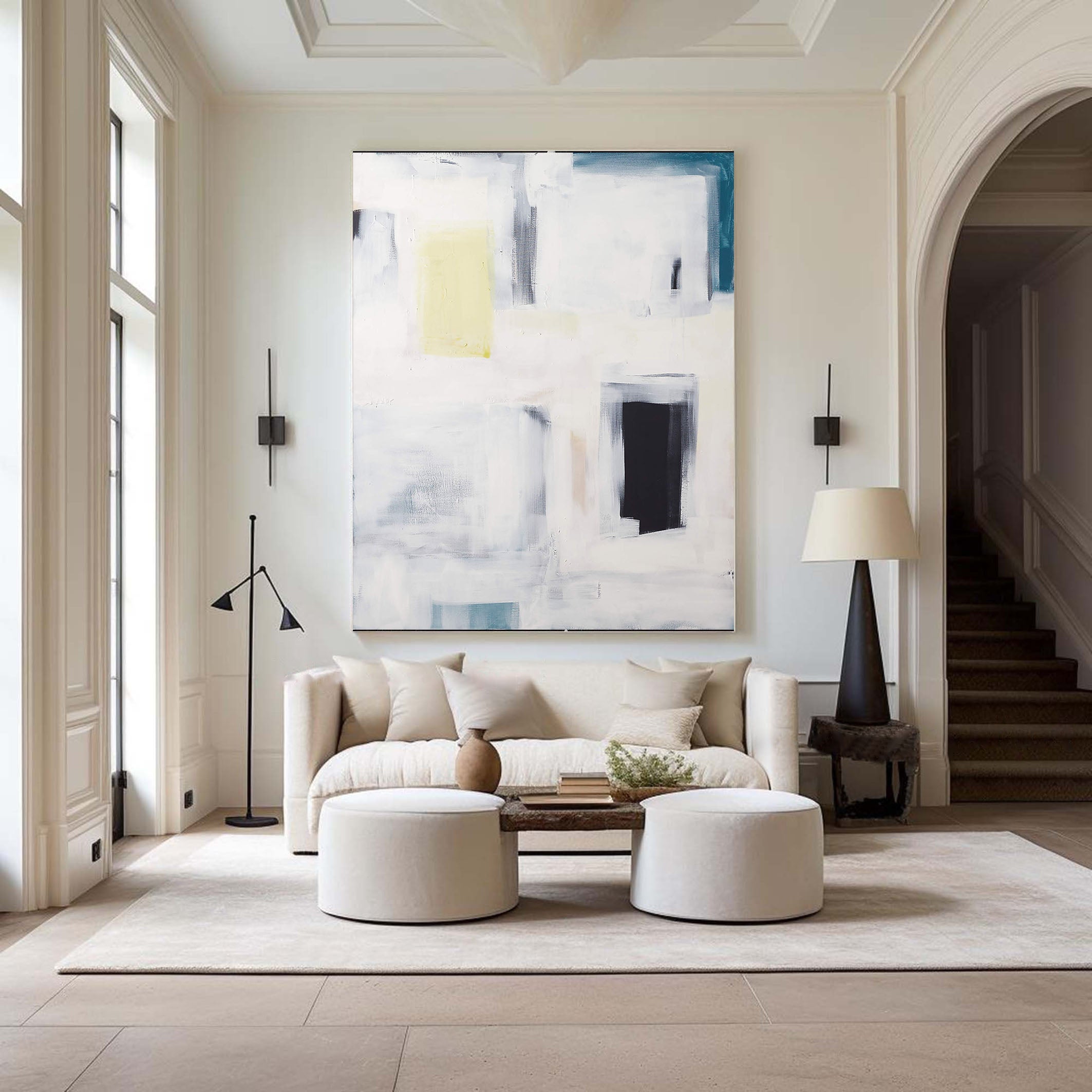 Minimalist Abstract Art With Geometric Shapes, Muted Colors #BGA 044